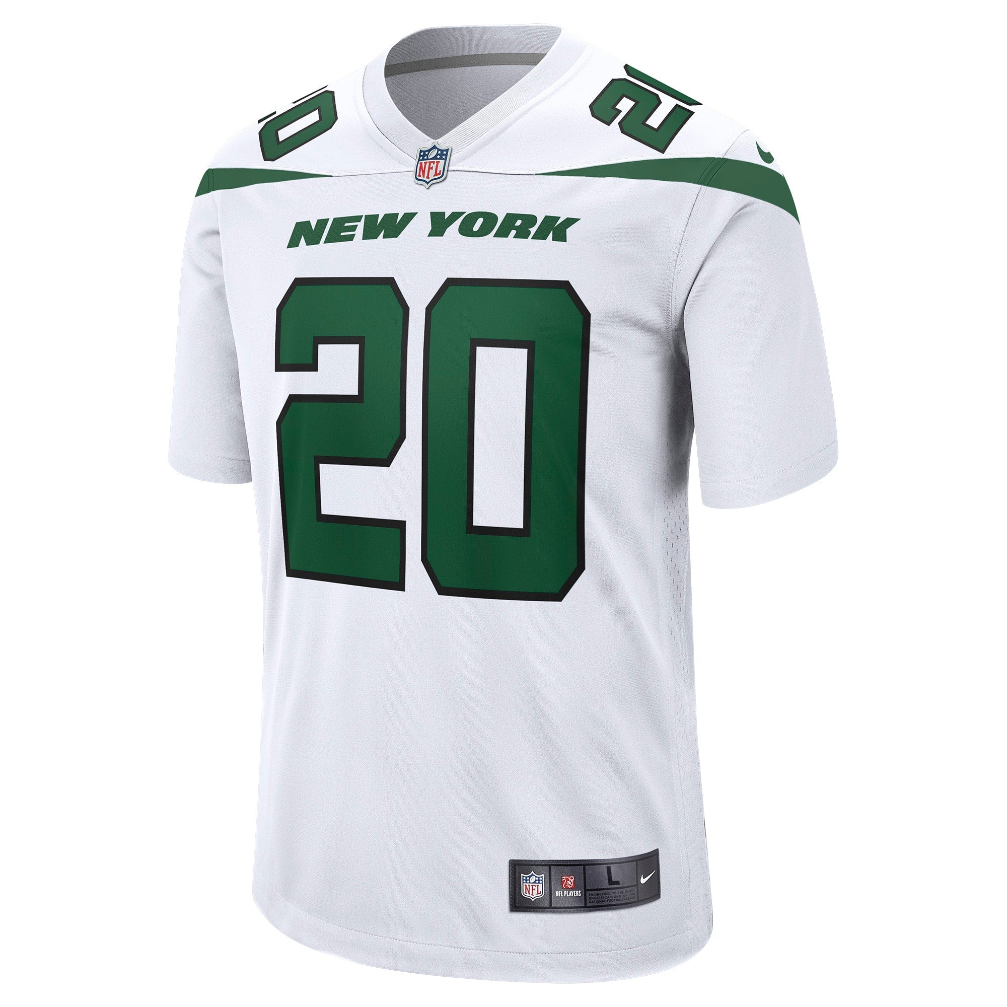 Men's Nike Breece Hall White New York Jets Away Game Player Jersey - vstockx