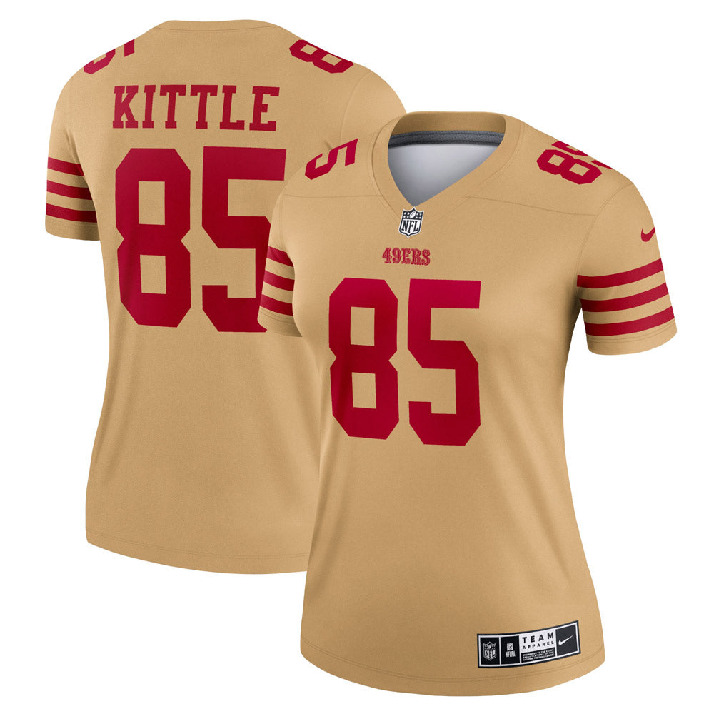 Women's San Francisco 49ers George Kittle Team Inverted Legend Jersey Gold - vstockx