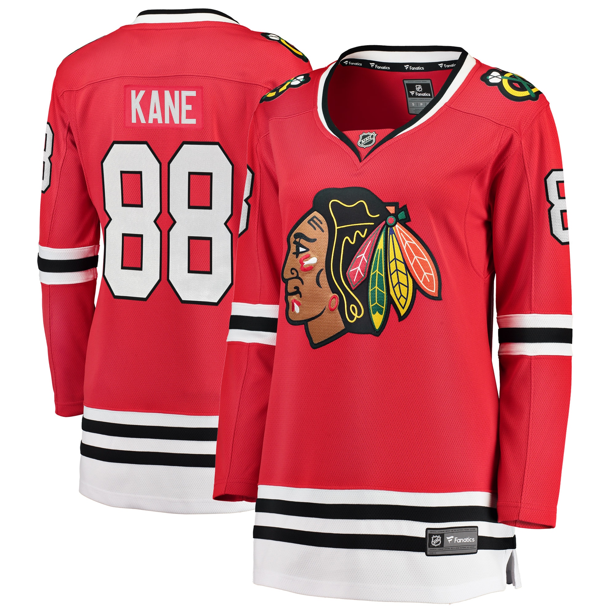 Patrick Kane Chicago Blackhawks Fanatics Branded Women's Home Breakaway Player Jersey - Red - vstockx