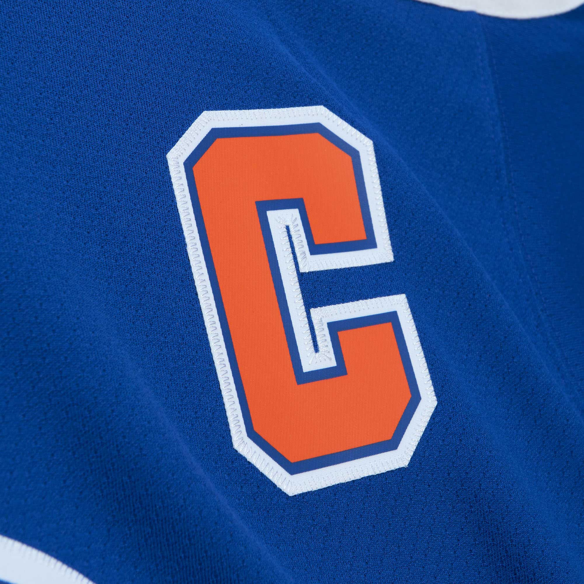 Wayne Gretzky Edmonton Oilers Mitchell & Ness Big & Tall 1986 Captain Patch Blue Line Player Jersey - Royal - vstockx