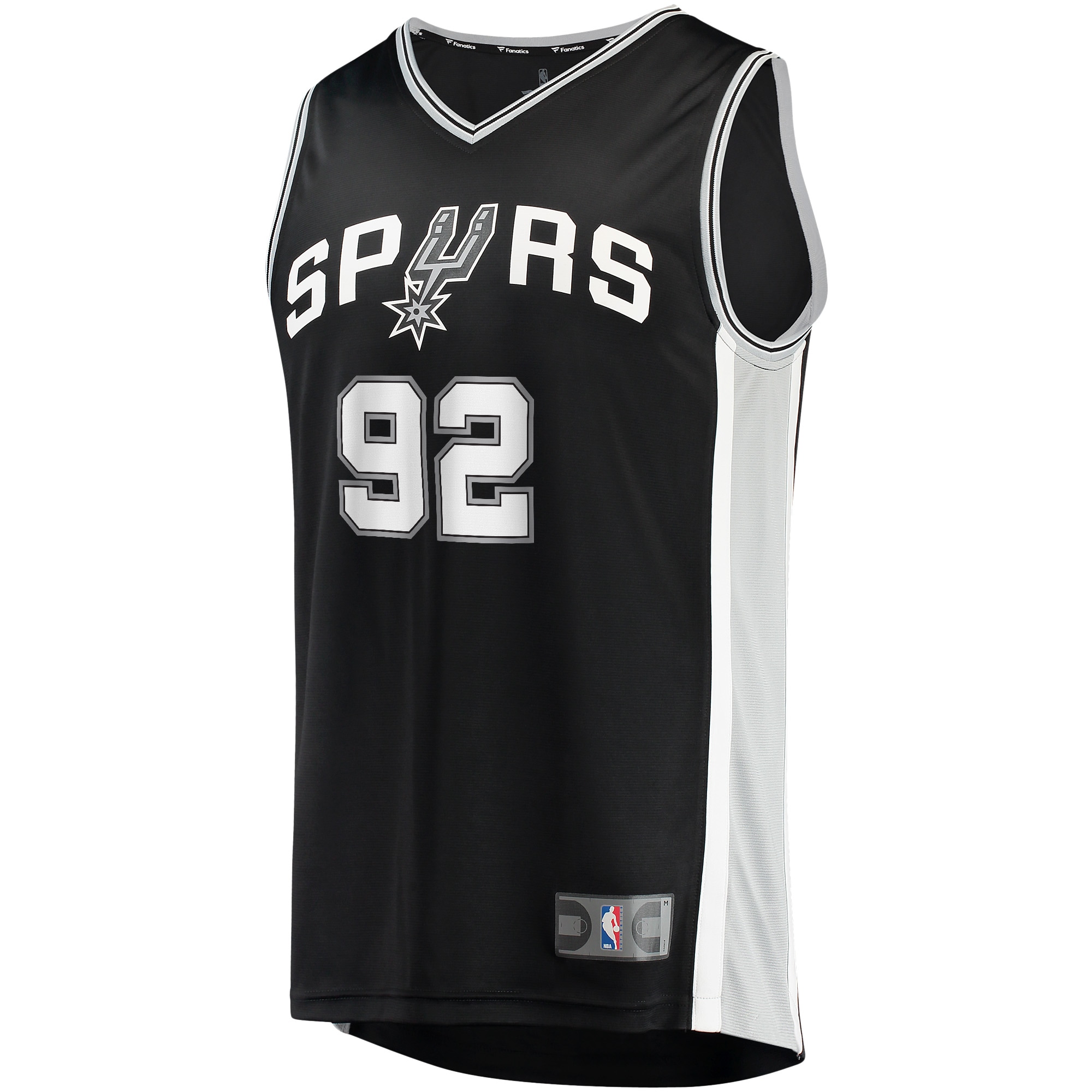 Khem Birch San Antonio Spurs Fanatics Branded Fast Break Player Jersey - Icon Edition - Black - vstockx