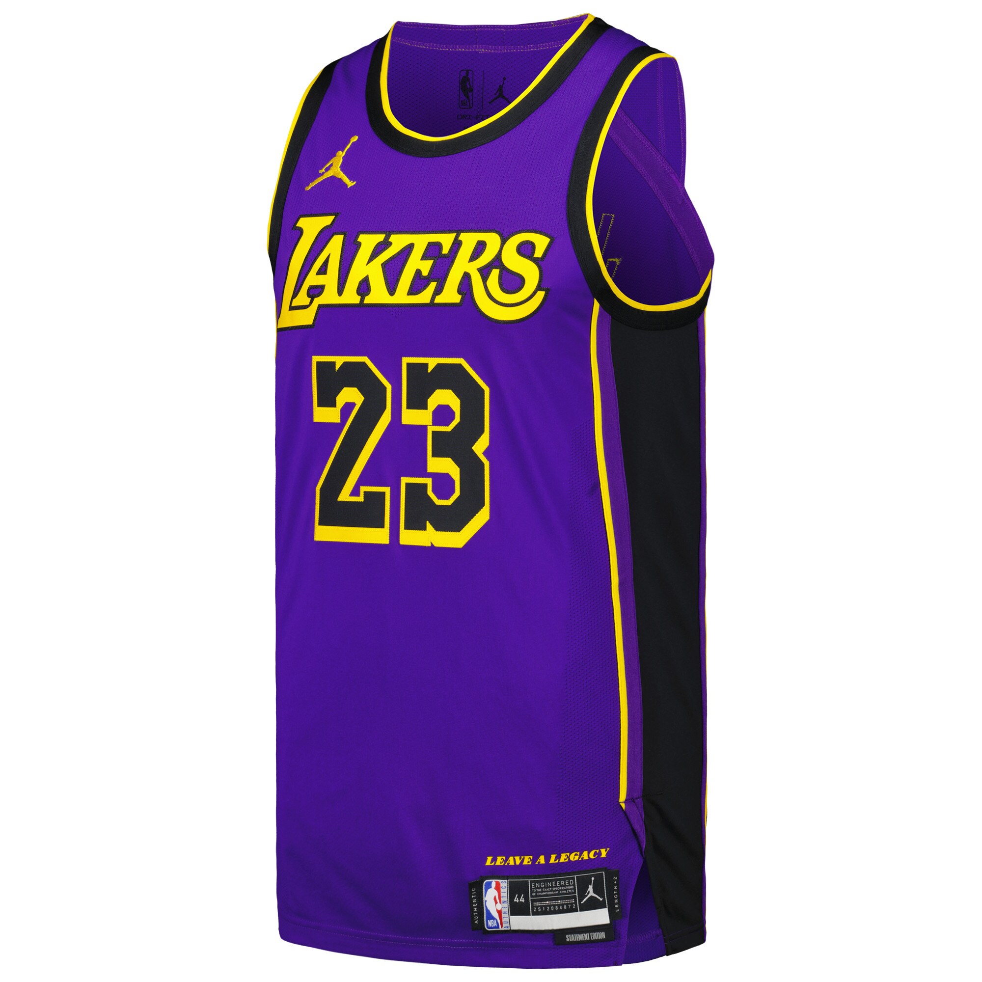 LeBron James Los Angeles Lakers Jordans Brand Authentic Player Jersey - Statement Edition - Purple - vstockx