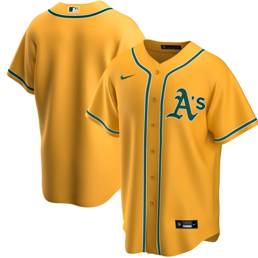 Men's Oakland Athletics Gold Alternate Replica Team Jersey - vstockx