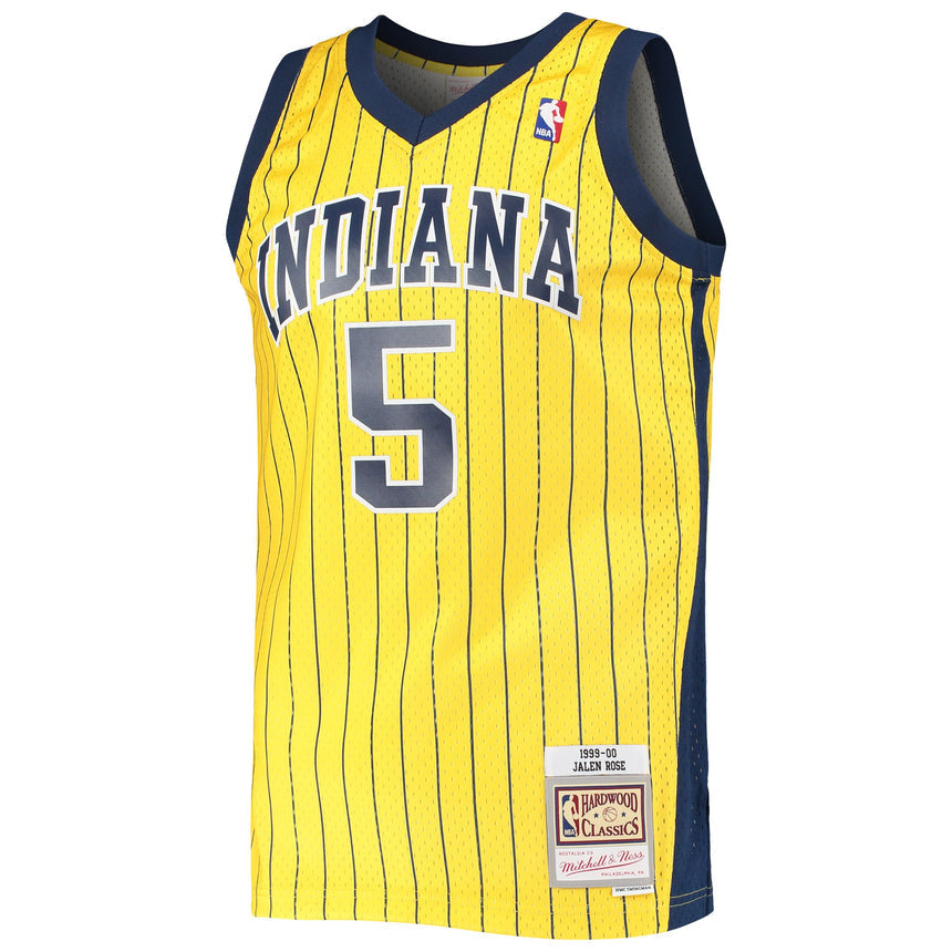 Men's Jalen Rose Indiana Pacers Mitchell & Ness 1999-00 Hardwood Classics Swingman Jersey - Gold - vstockx