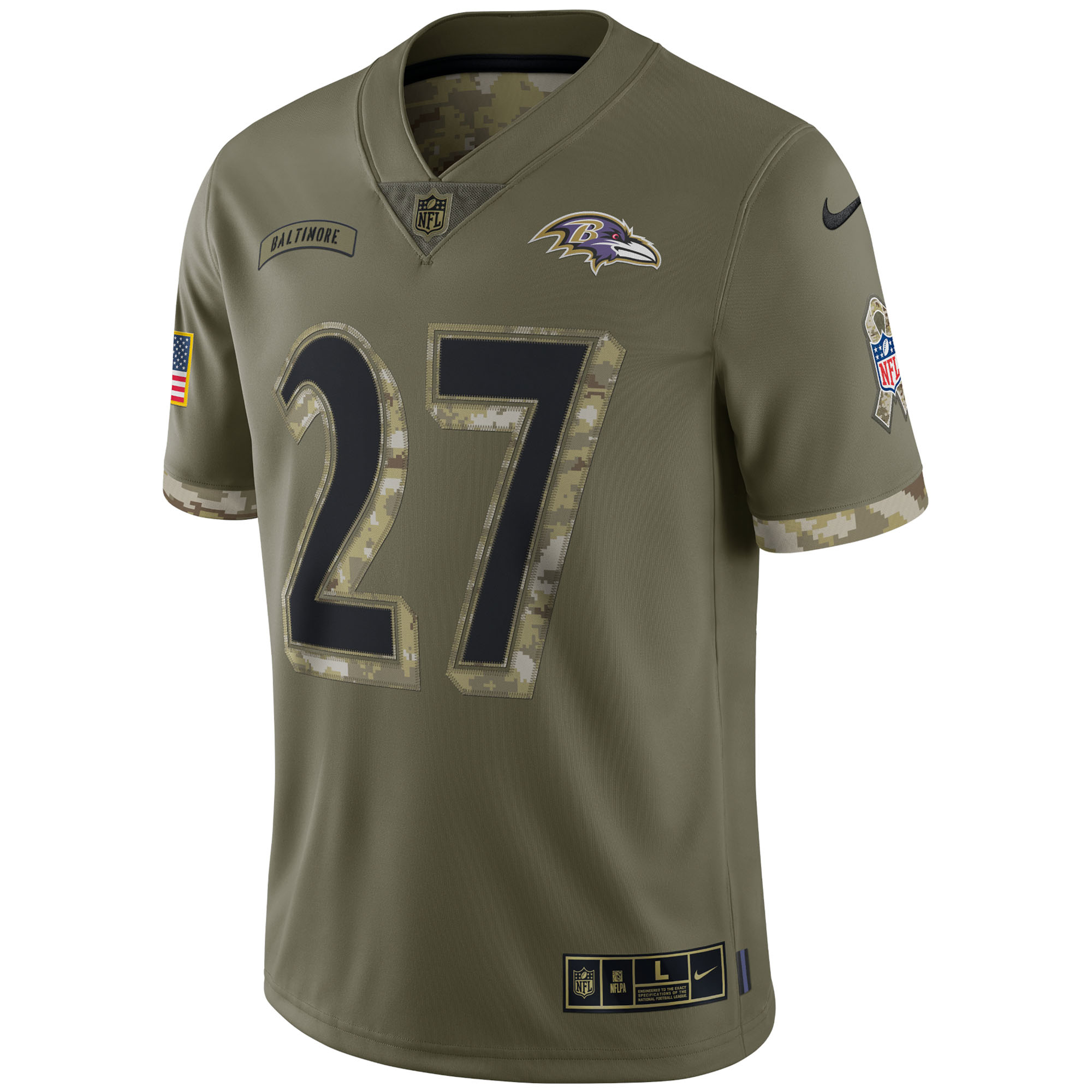 J.K. Dobbins Baltimore Ravens Nike 2022 Salute To Service Limited Jersey - Olive - vstockx