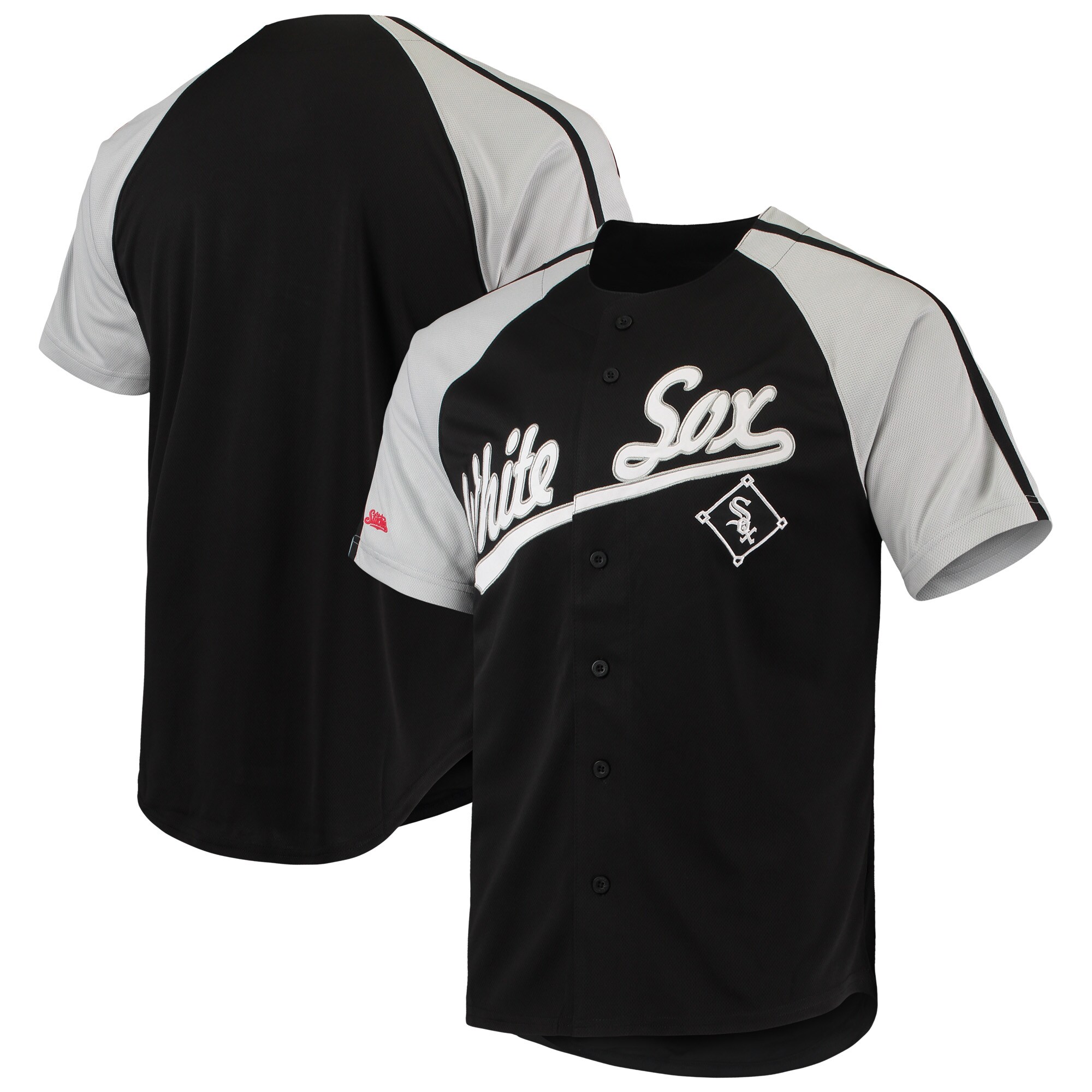 Chicago White Sox Stitches Button-Down Raglan Replica Jersey - Black - vstockx