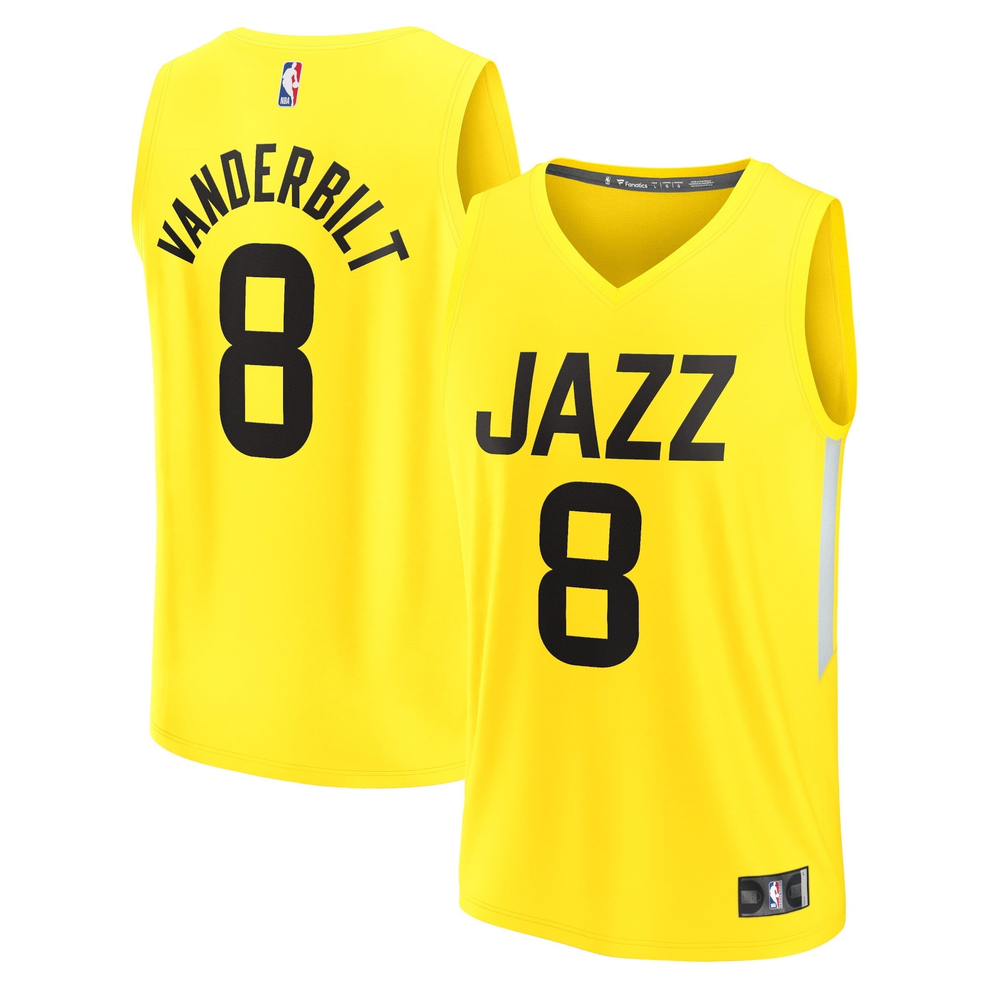 Men's Fanatics Branded Jarred Vanderbilt Yellow Utah Jazz Fast Break Replica Jersey - Icon Edition - vstockx