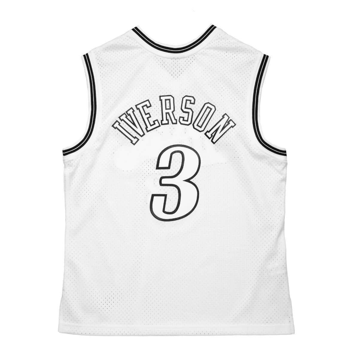 White Black Swingman Allen Iverson Philadelphia 76ers 2000-01 Jersey - vstockx