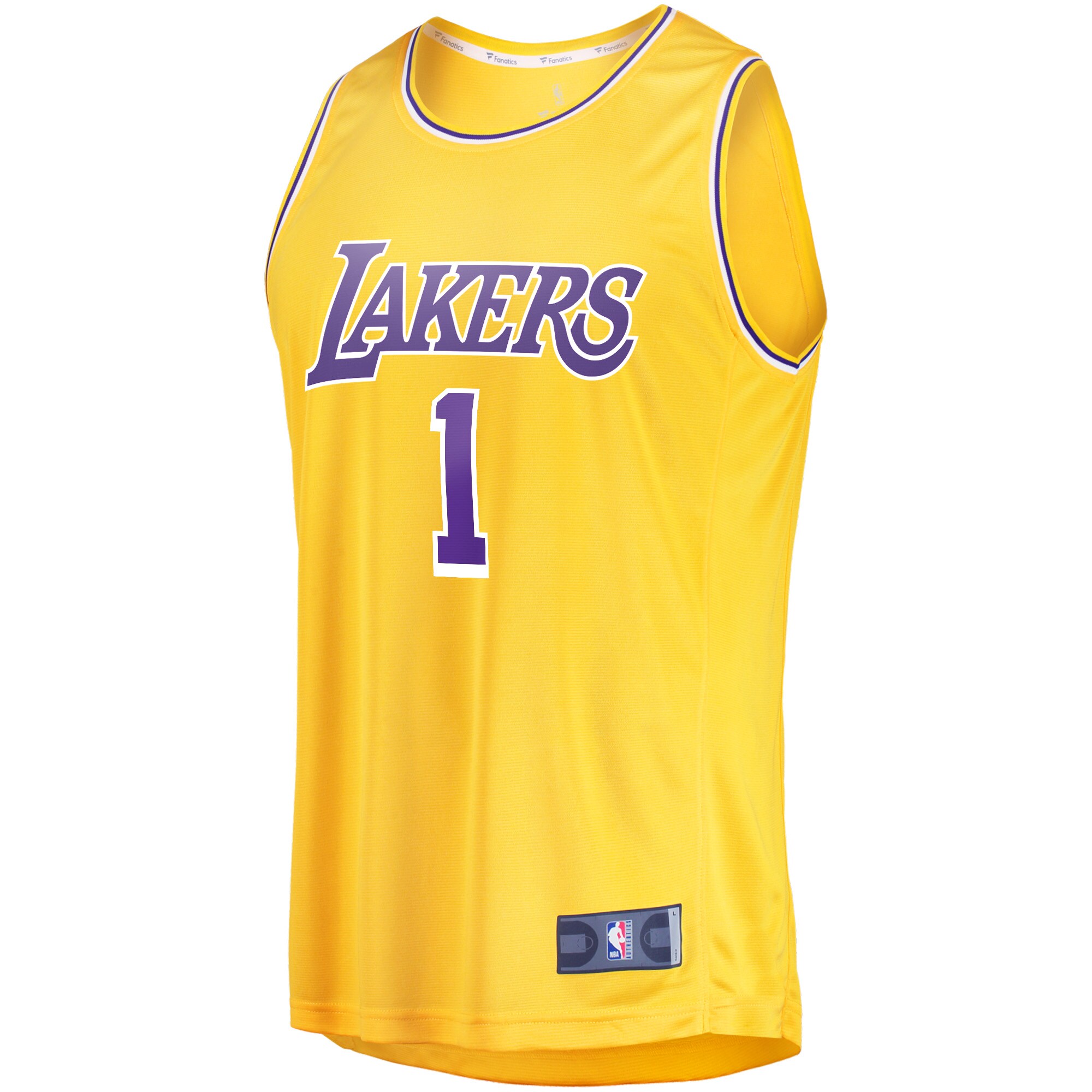 D'Angelo Russell Los Angeles Lakers Fanatics Branded Fast Break Player Jersey - Icon Edition - Gold - vstockx