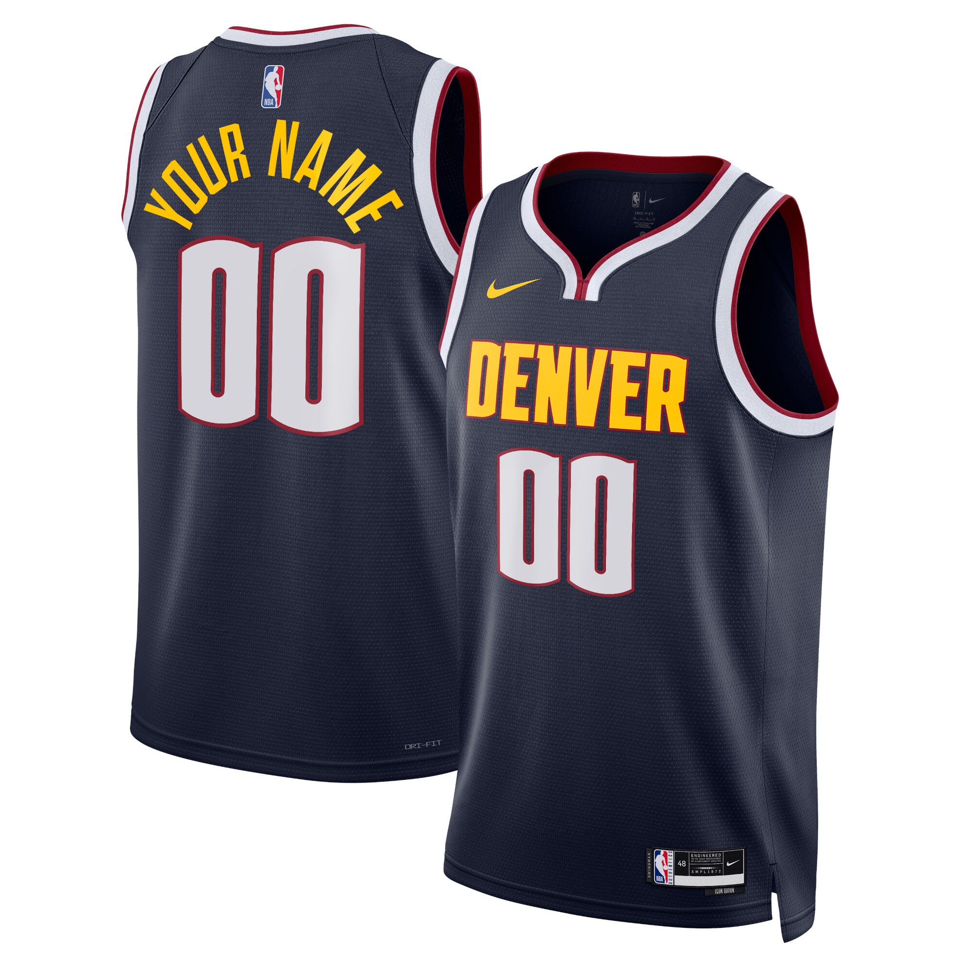 Denver Nuggets Nike Unisex Swingman Custom Jersey Navy - Icon Edition - vstockx