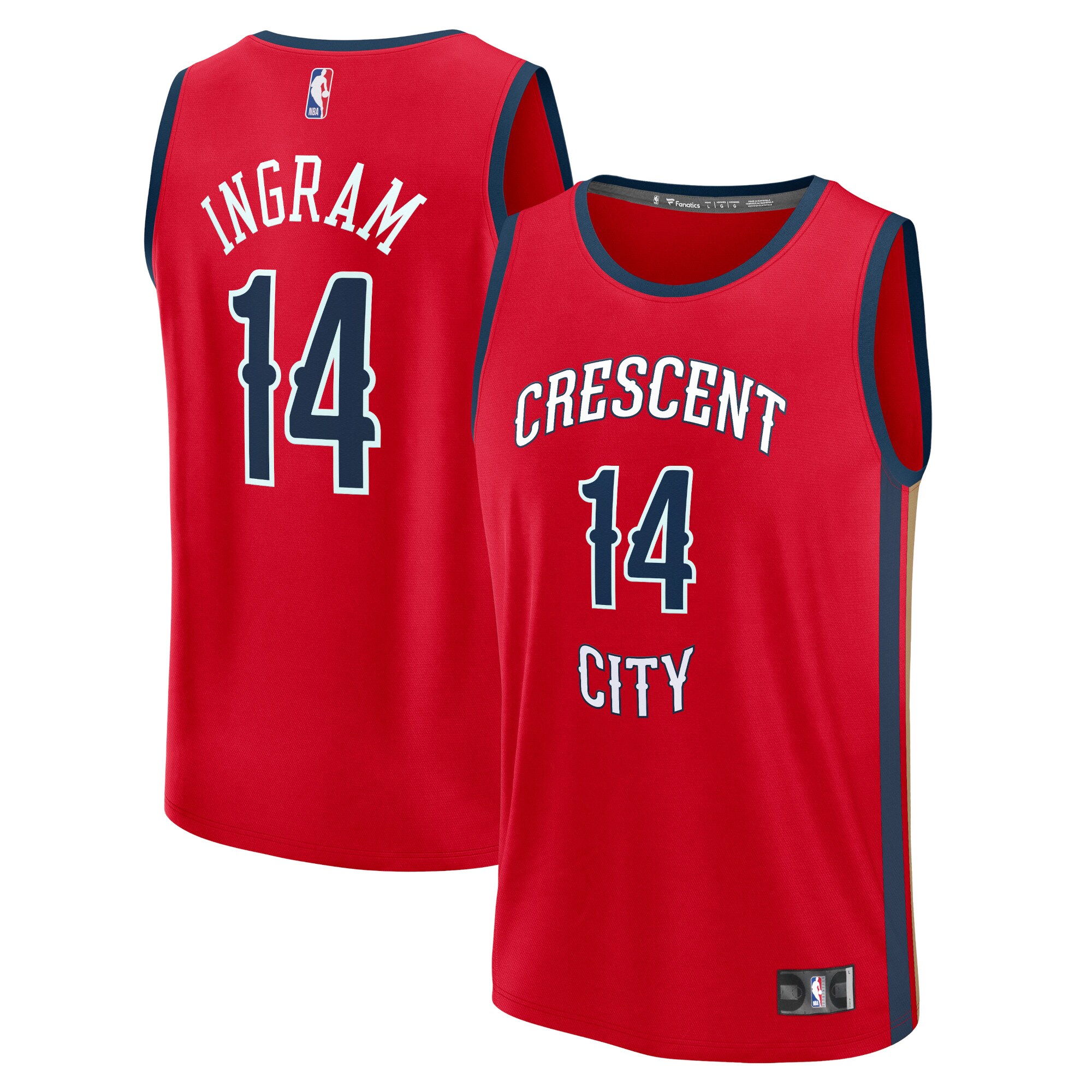 Brandon Ingram New Orleans Pelicans Fanatics Branded Fast Break Replica Jersey - Statement Edition - Red - vstockx