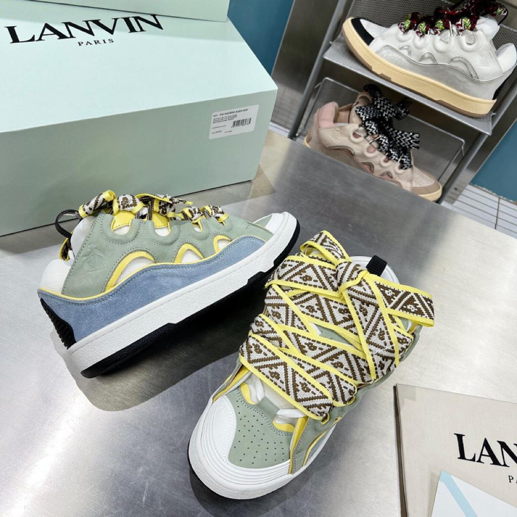 Lanvin Curb Sneaker Blue Grey - vstockx