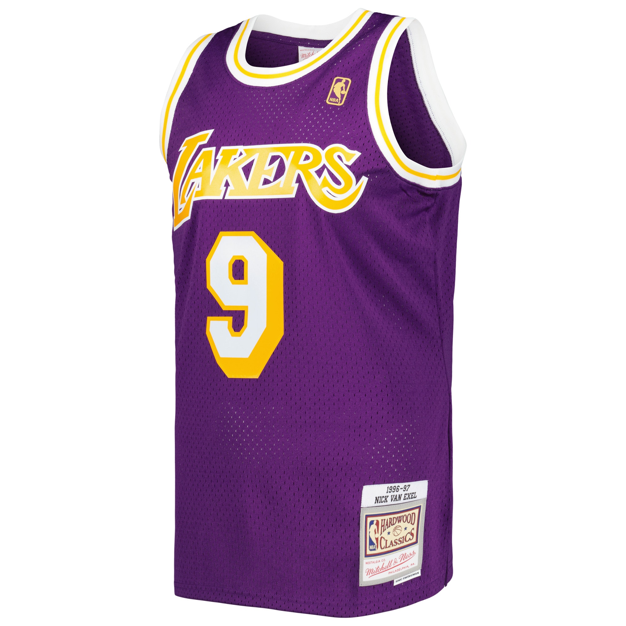 Nick Van Exel Los Angeles Lakers Mitchell & Ness Hardwood Classics Swingman Jersey - Purple - vstockx