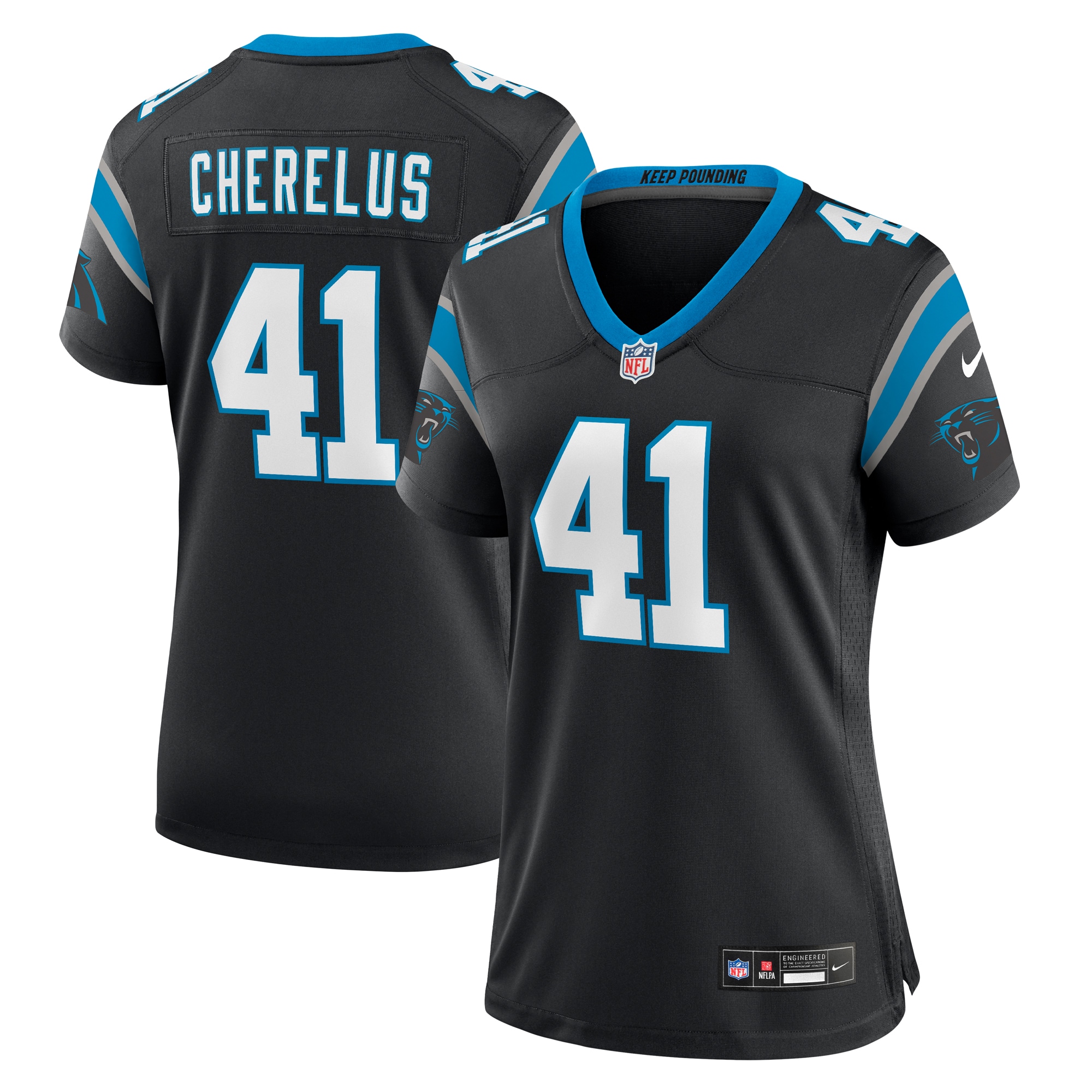 Claudin Cherelus Carolina Panthers Nike Women's Team Game Jersey - Black - vstockx