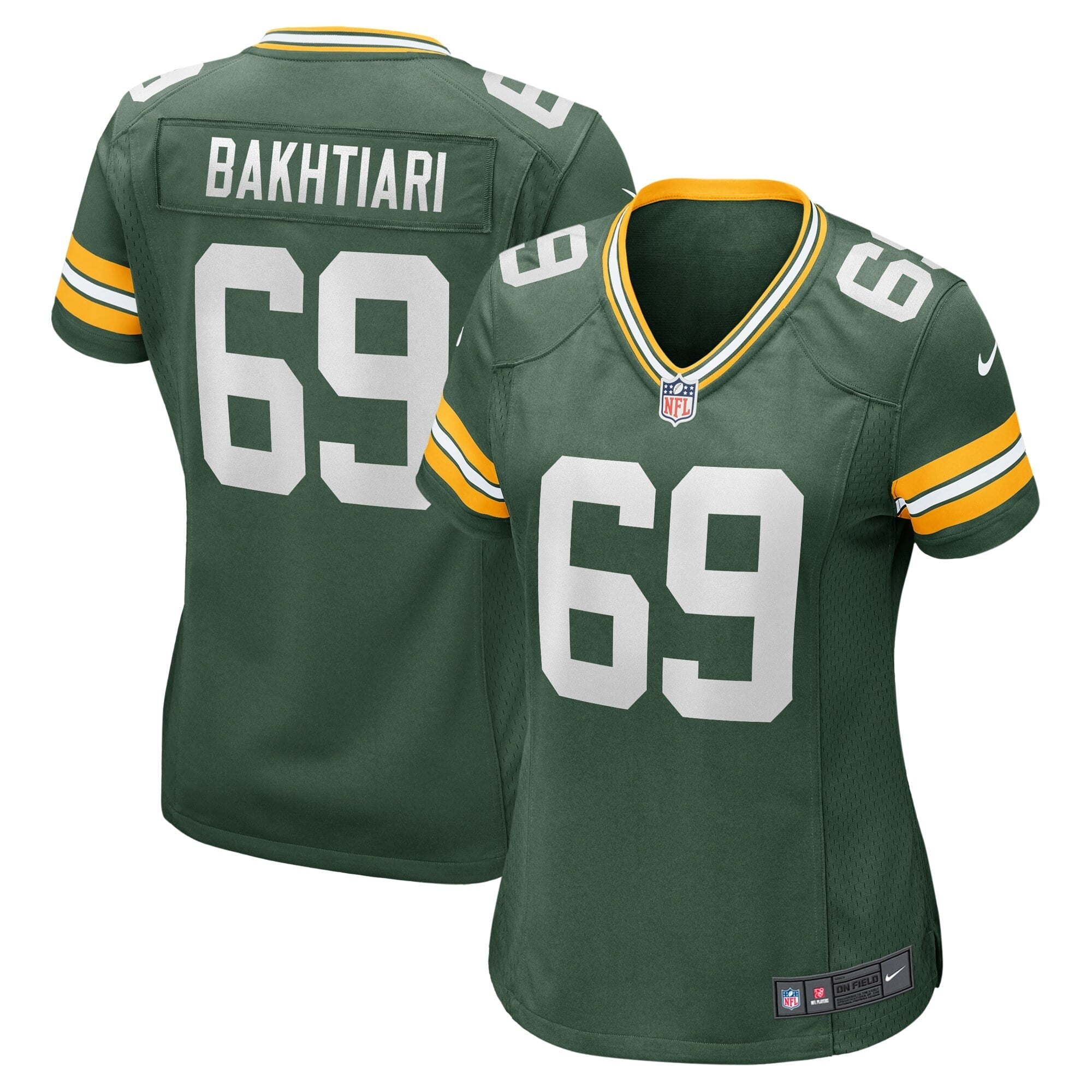 Women's Nike David Bakhtiari Green Green Bay Packers Game Player Jersey - vstockx