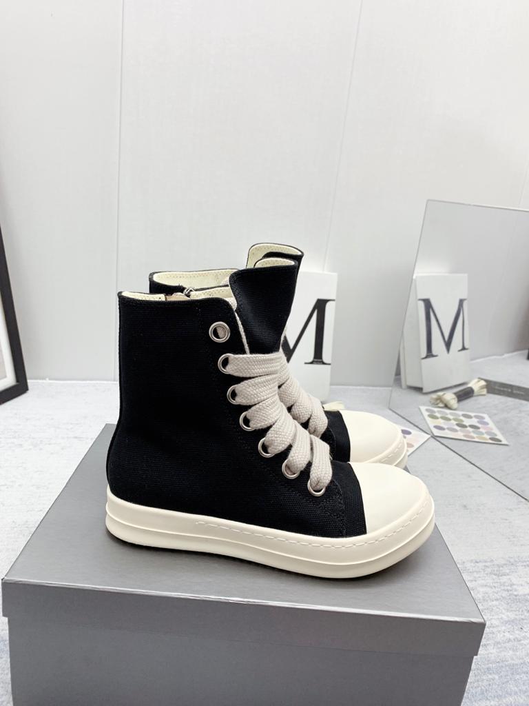 Rick Owens DRKSHDW Jumbo Lace High Black - vstockx