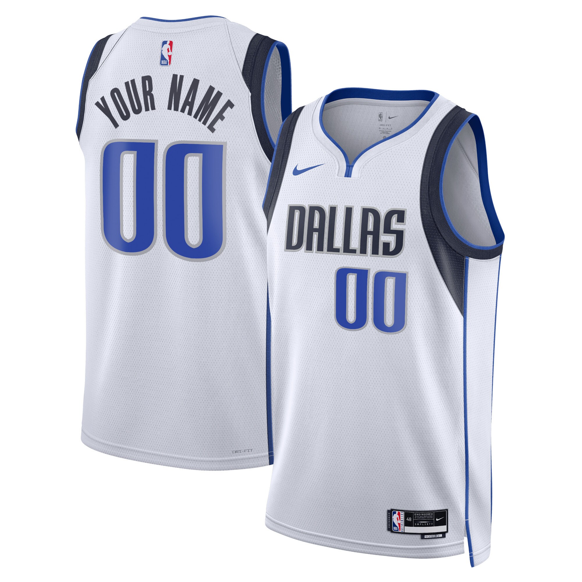 Dallas Mavericks Nike Unisex Swingman Custom Jersey White - Icon Edition - vstockx