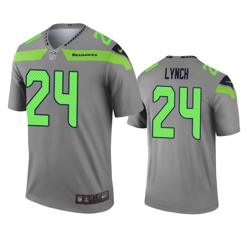 Men's Seattle Seahawks Marshawn Lynch Inverted Legend Jersey - Gray - vstockx