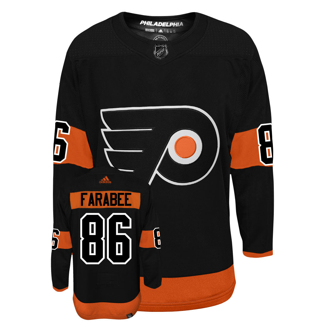Joel Farabee Philadelphia Flyers Adidas Primegreen Authentic NHL Hockey Jersey - vstockx