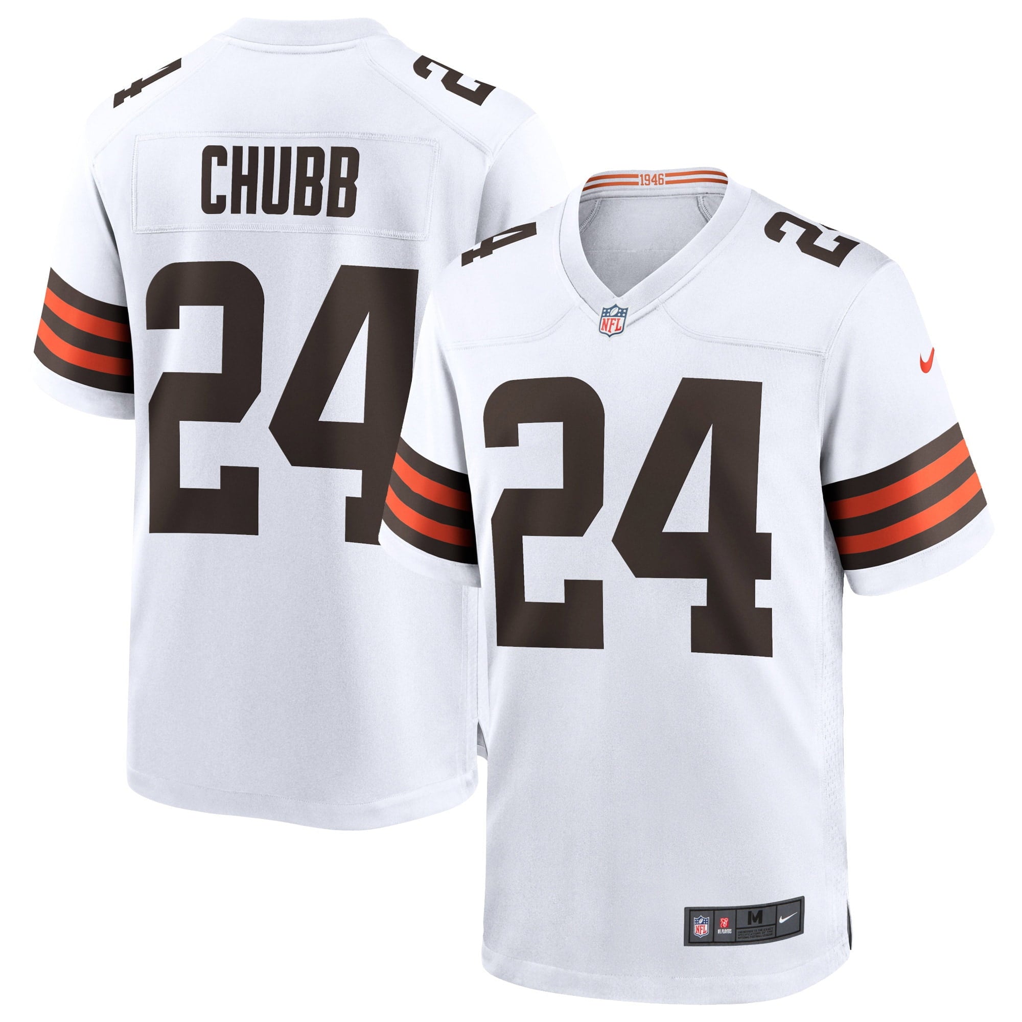 Men's Nike Nick Chubb White Cleveland Browns Game Jersey - vstockx