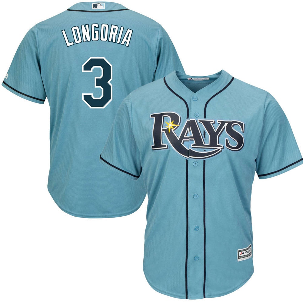 Youth Tampa Bay Rays Evan Longoria Replica Alternate Jersey - Light Blue - vstockx