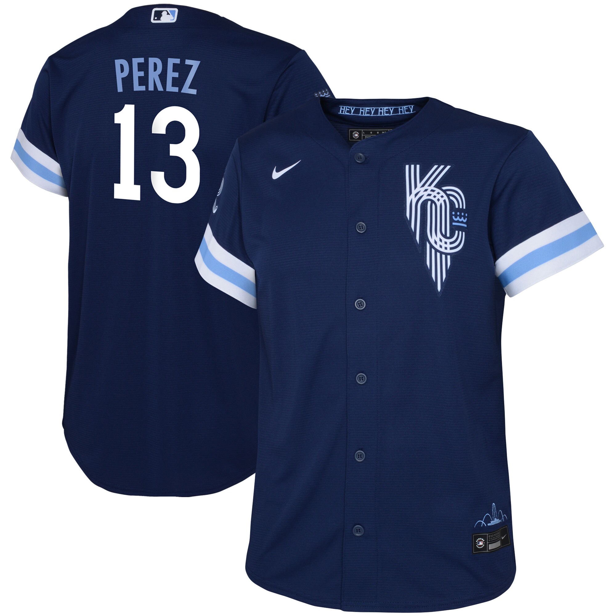 Salvador Perez Kansas City Royals Nike Toddler 2022 City Connect Replica Player Jersey - Navy - vstockx