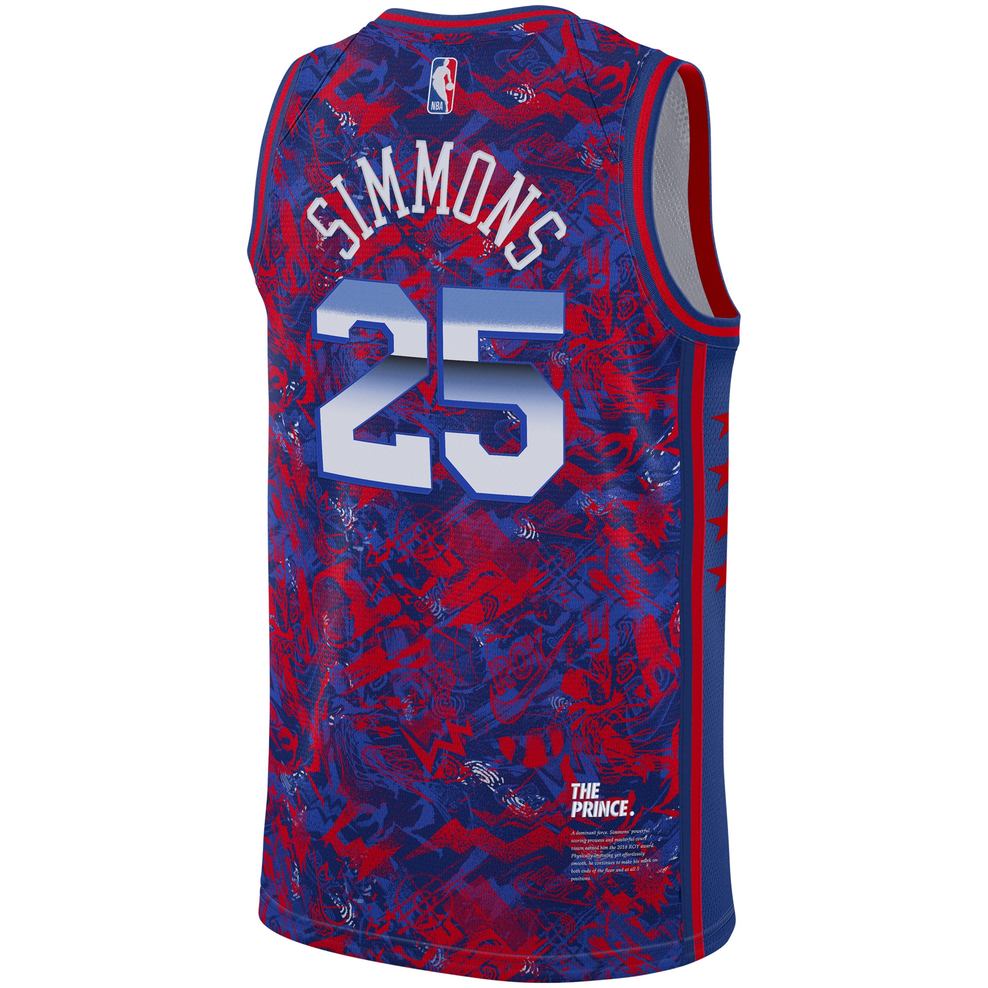 Ben Simmons Philadelphia 76ers Nike Select Series Rookie of the Year Swingman Jersey - Royal/Red - vstockx
