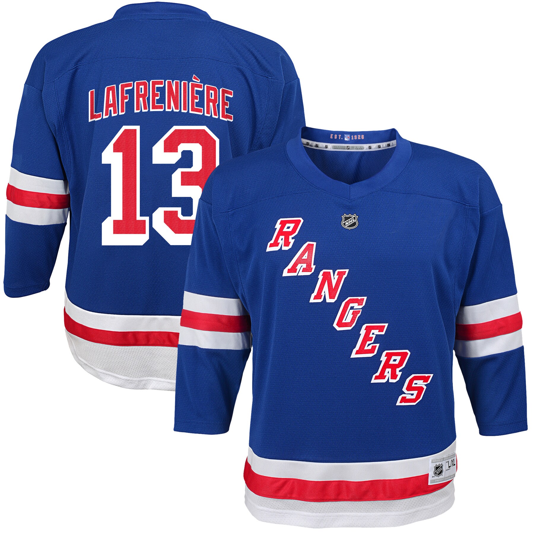 Alexis Lafreniere New York Rangers Infant Home Replica Player Jersey - Blue - vstockx