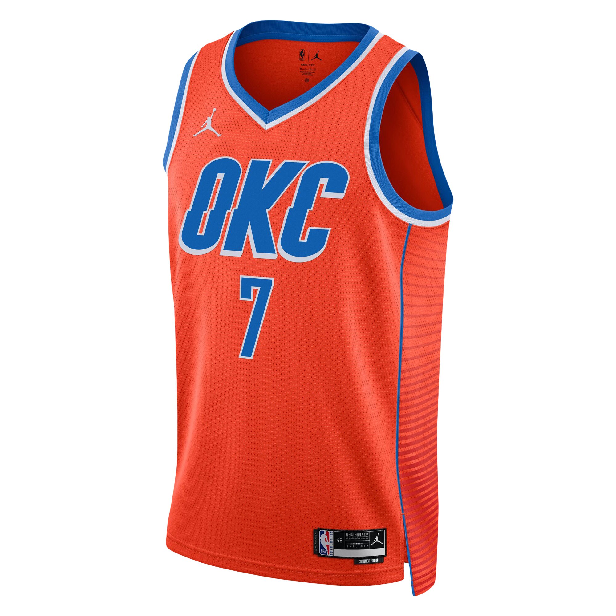 Chet Holmgren Oklahoma City Thunder Jordans Brand Unisex Swingman Jersey - Statement Edition - Orange - vstockx
