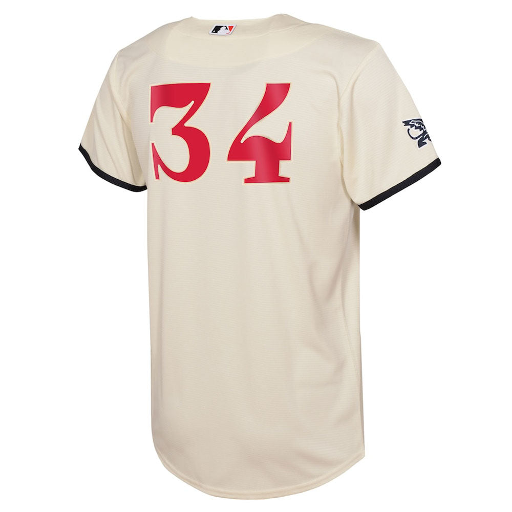 Youth Texas Rangers Nolan Ryan 2023 City Connect Replica Jersey - Cream - vstockx