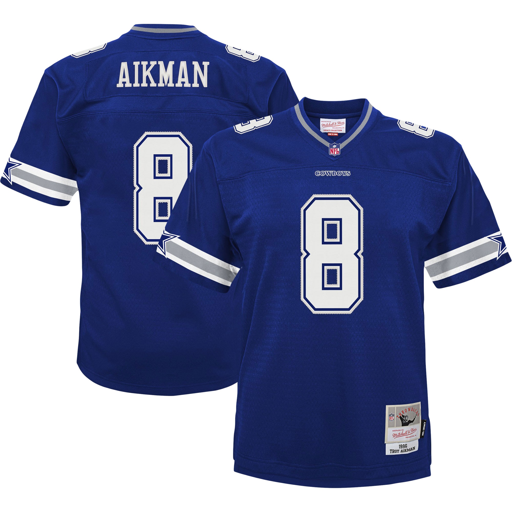 Troy Aikman Dallas Cowboys Mitchell & Ness Youth Retired Player Legacy Jersey - Navy - vstockx