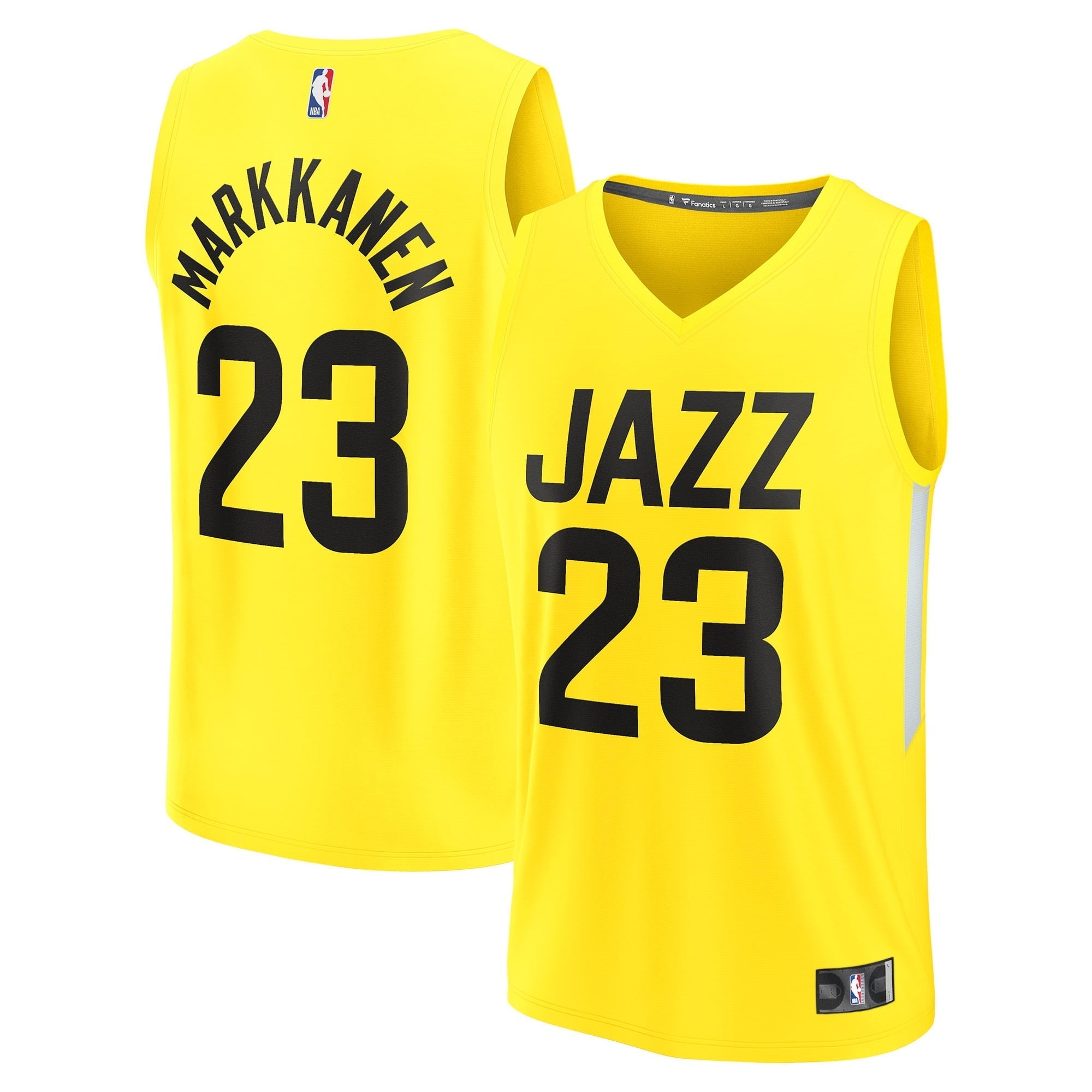 Men's Fanatics Branded Lauri Markkanen Yellow Utah Jazz 2022/23 Fast Break Replica Player Jersey - Icon Edition - vstockx