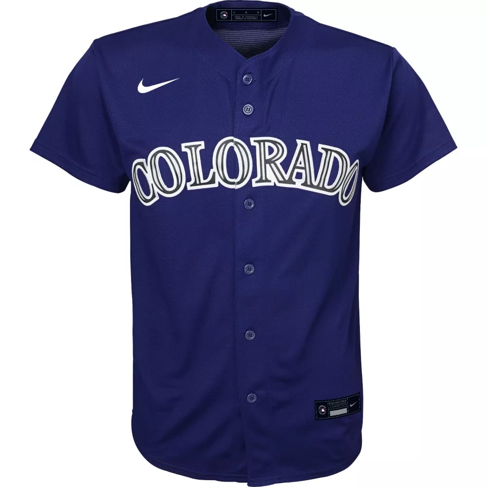 Youth Colorado Rockies Kris Bryant Cool Base Replica Alternate Jersey - Blue - vstockx