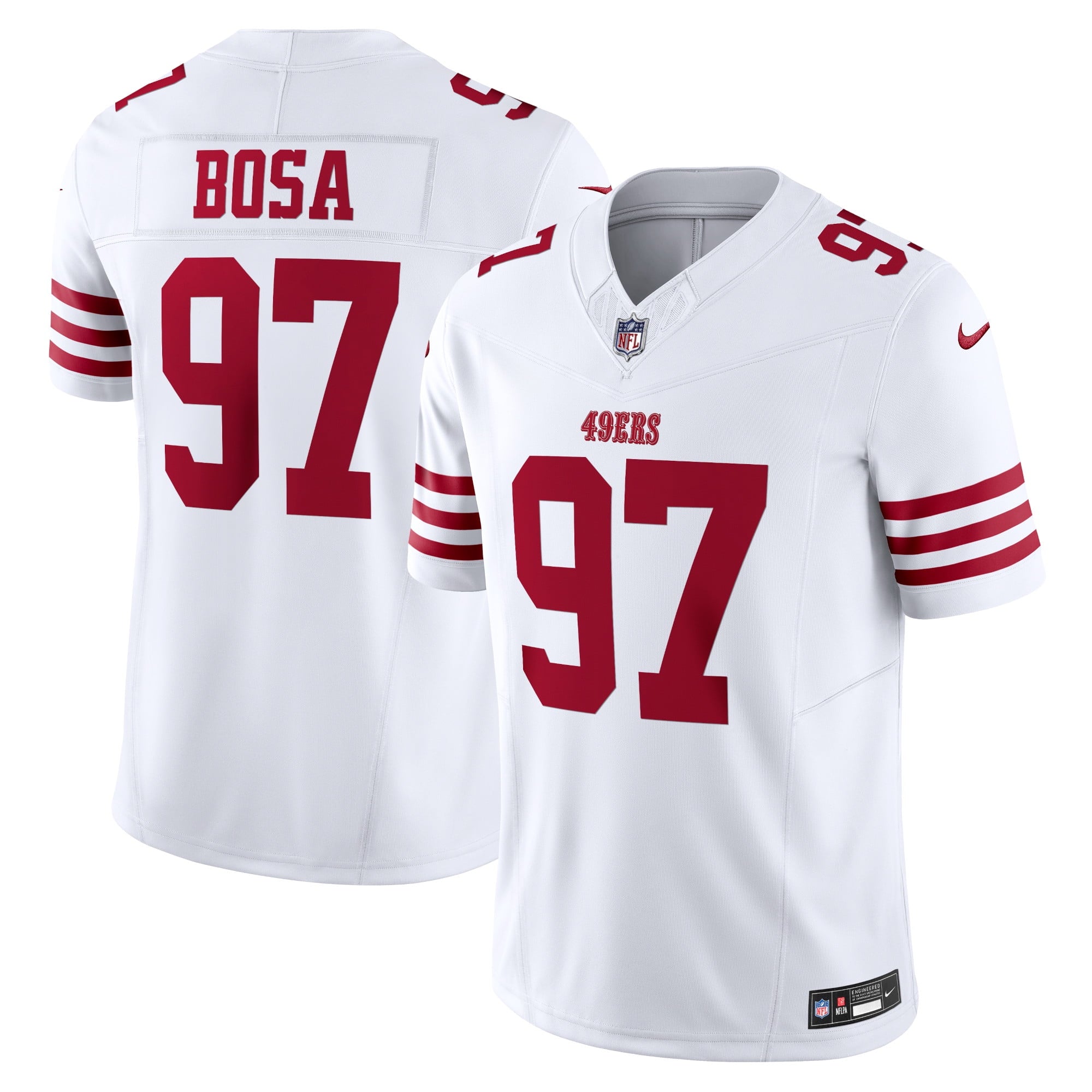 Men's Nike Nick Bosa White San Francisco 49ers Vapor F.U.S.E. Limited Jersey - vstockx