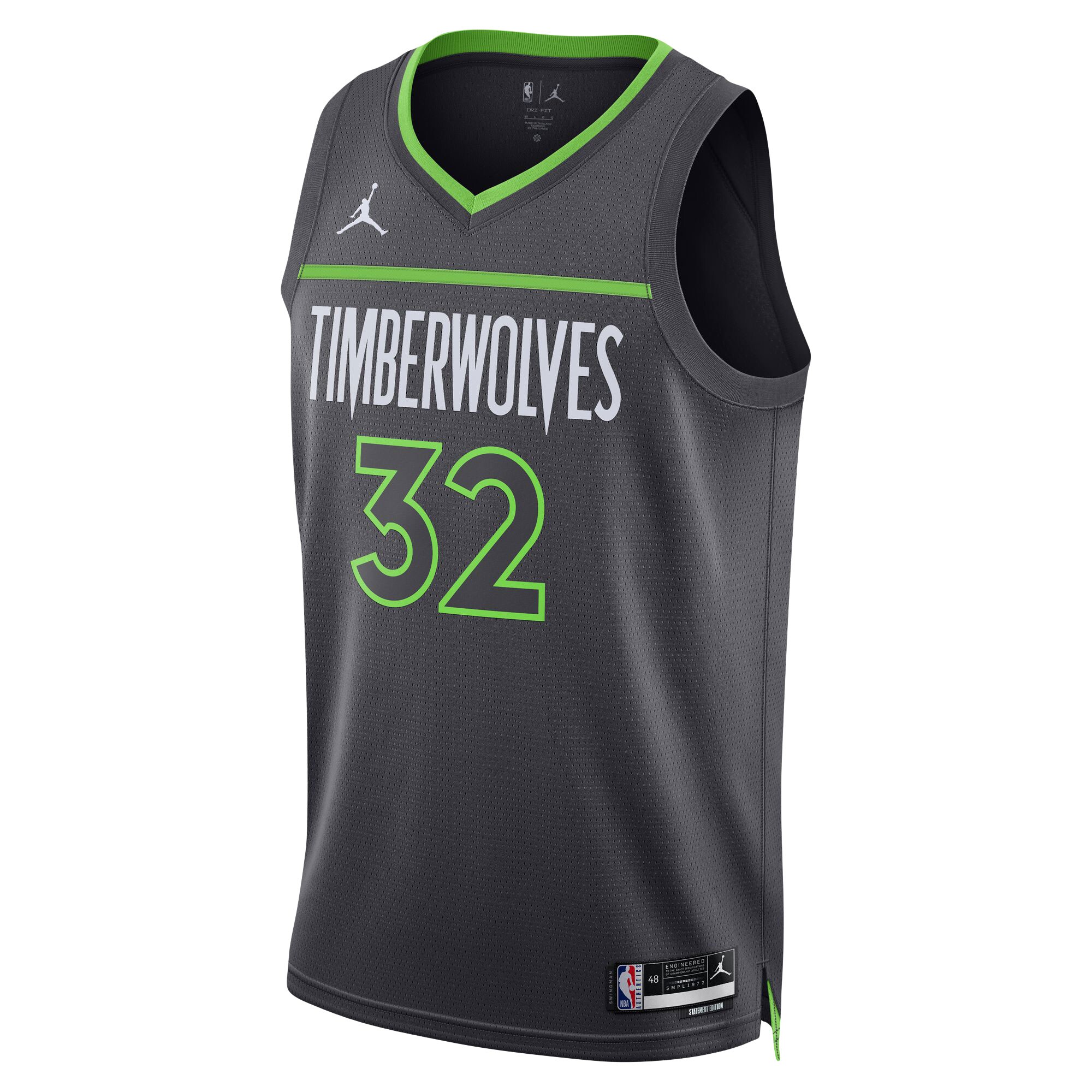 Karl-Anthony Towns Minnesota Timberwolves Jordans Brand Unisex Swingman Jersey - Statement Edition - Charcoal - vstockx