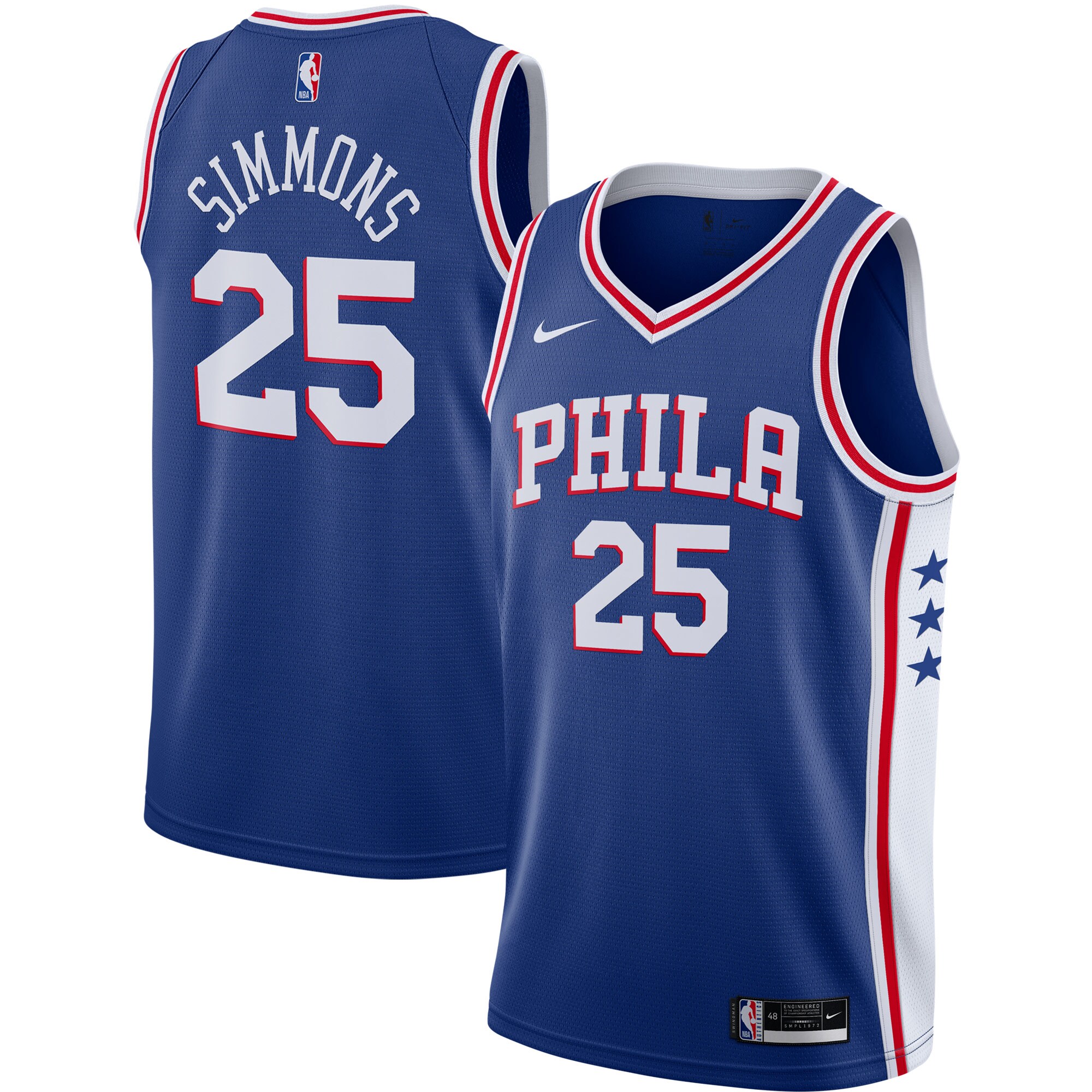 Ben Simmons Philadelphia 76ers Nike 2020/21 Swingman Jersey - Royal - Icon Edition - vstockx