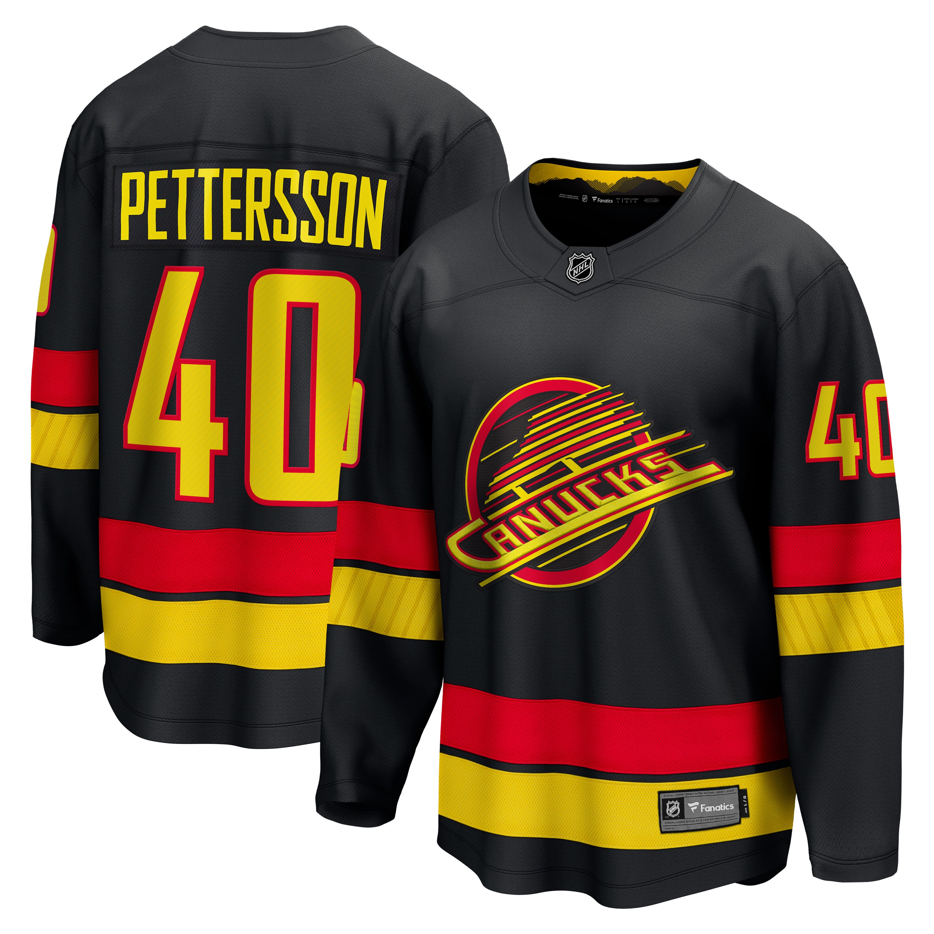 Elias Pettersson Vancouver Canucks Fanatics Branded Alternate - 2022/23 Premier Breakaway Player Jersey - Black - vstockx