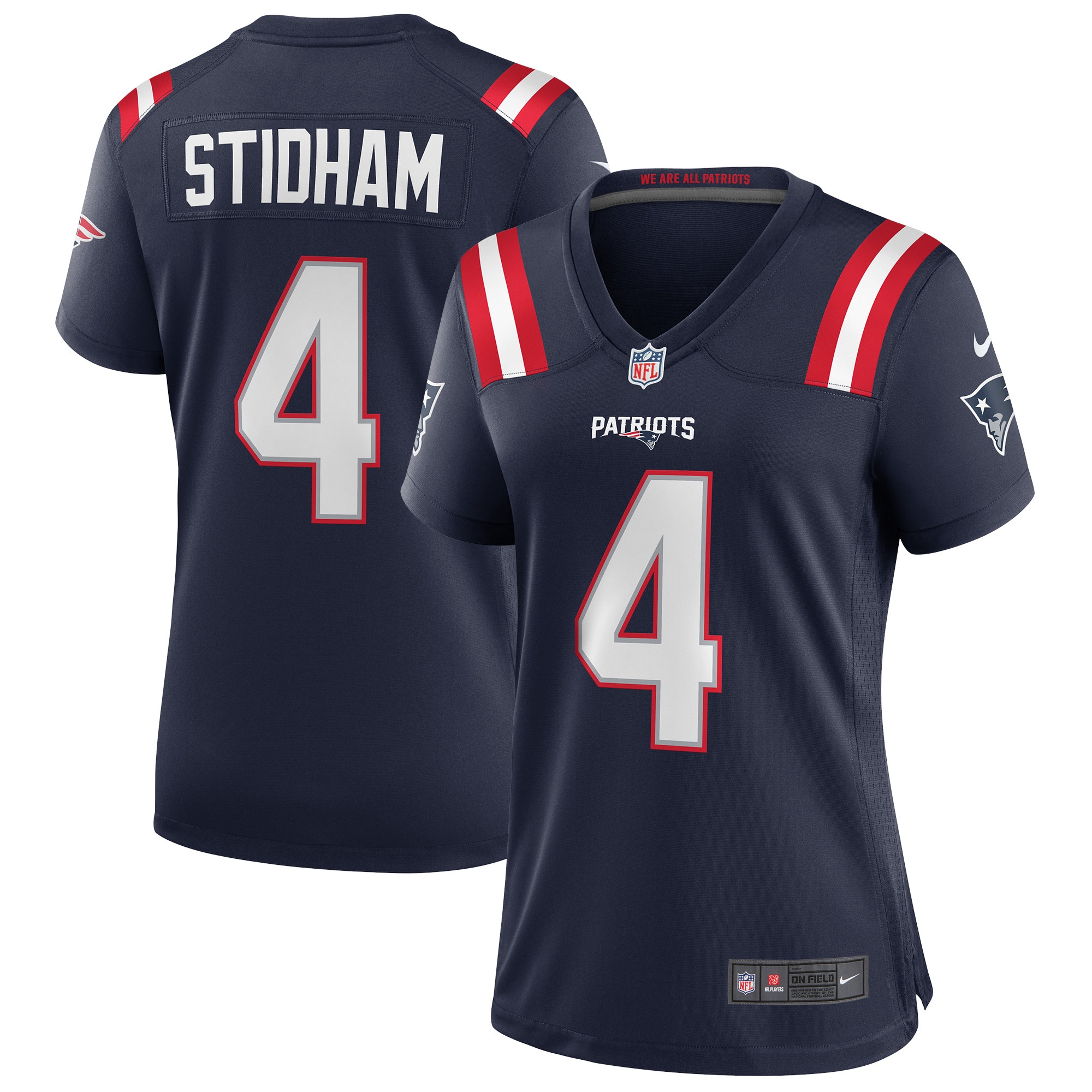 Jarrett Stidham New England Patriots Nike Women's Game Jersey - Navy - vstockx