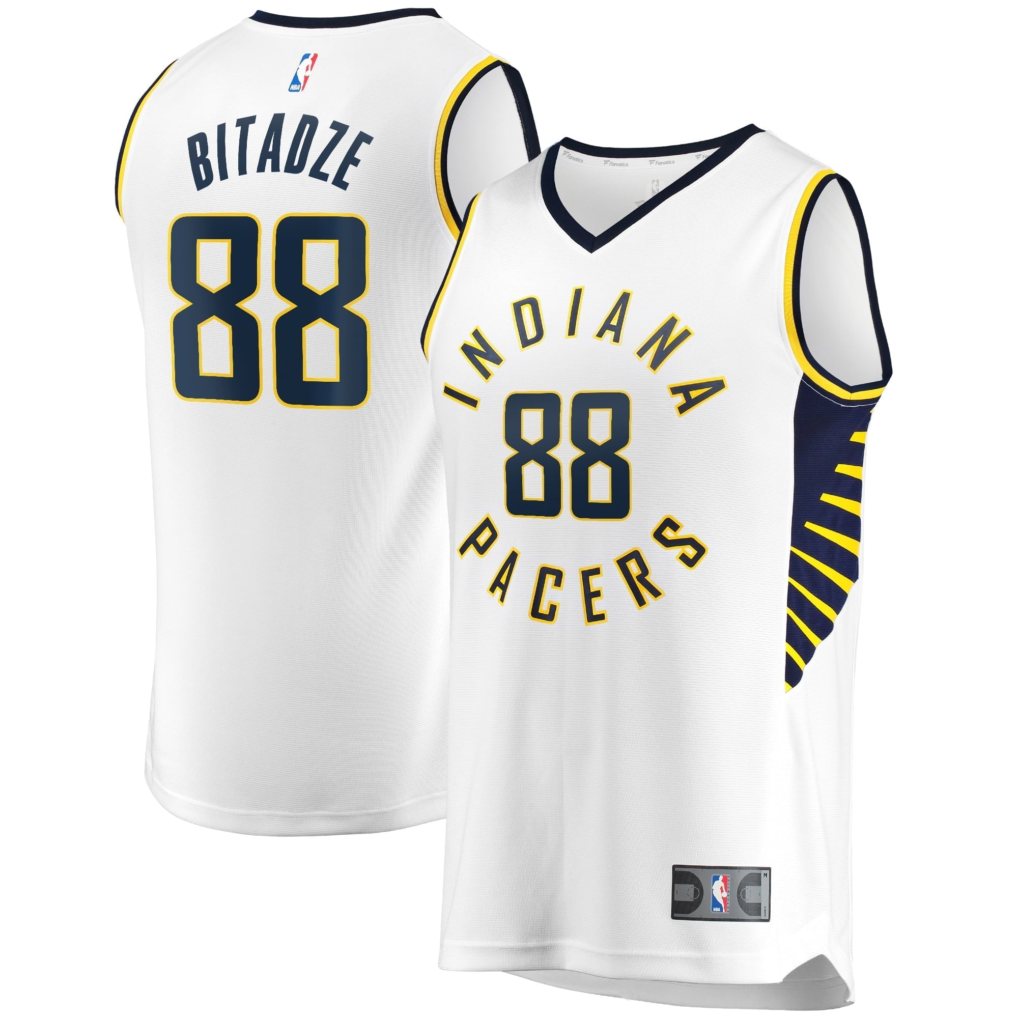 Men's Fanatics Branded Goga Bitadze White Indiana Pacers Fast Break Player Replica Jersey - Association Edition - vstockx