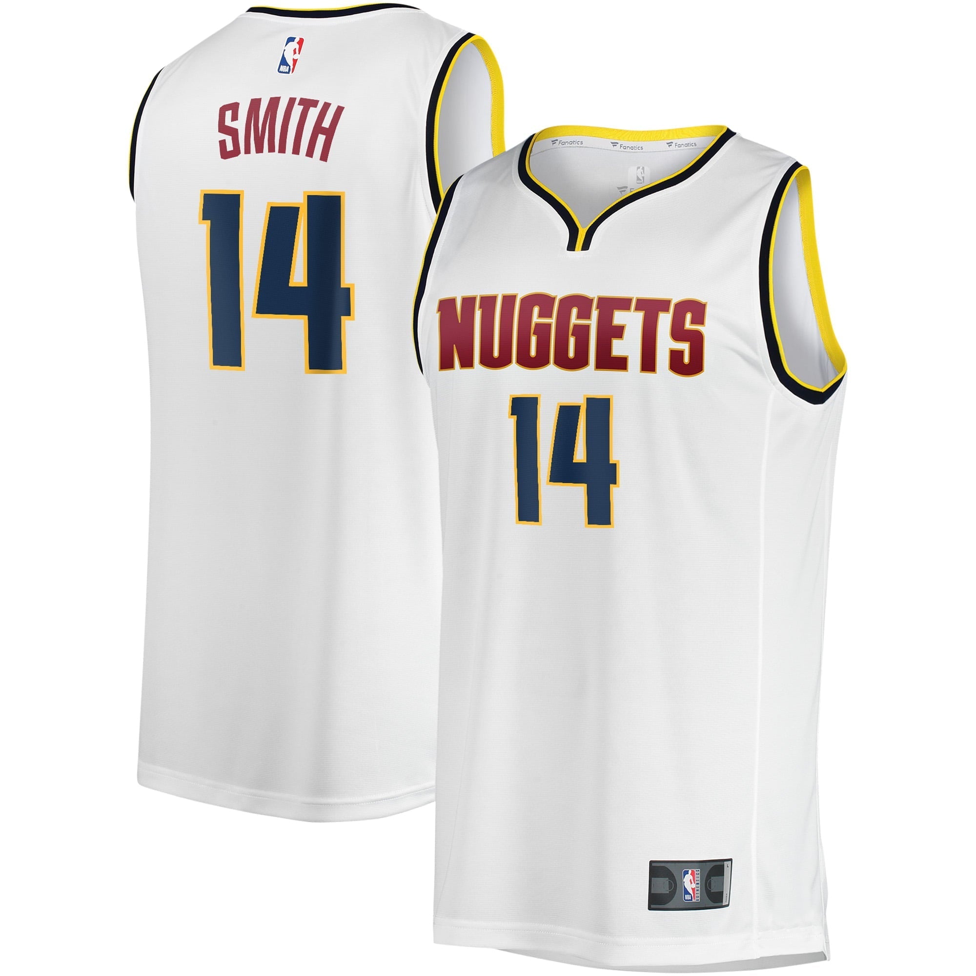 Youth Fanatics Branded Ish Smith White Denver Nuggets Fast Break Player Jersey - Association Edition - vstockx