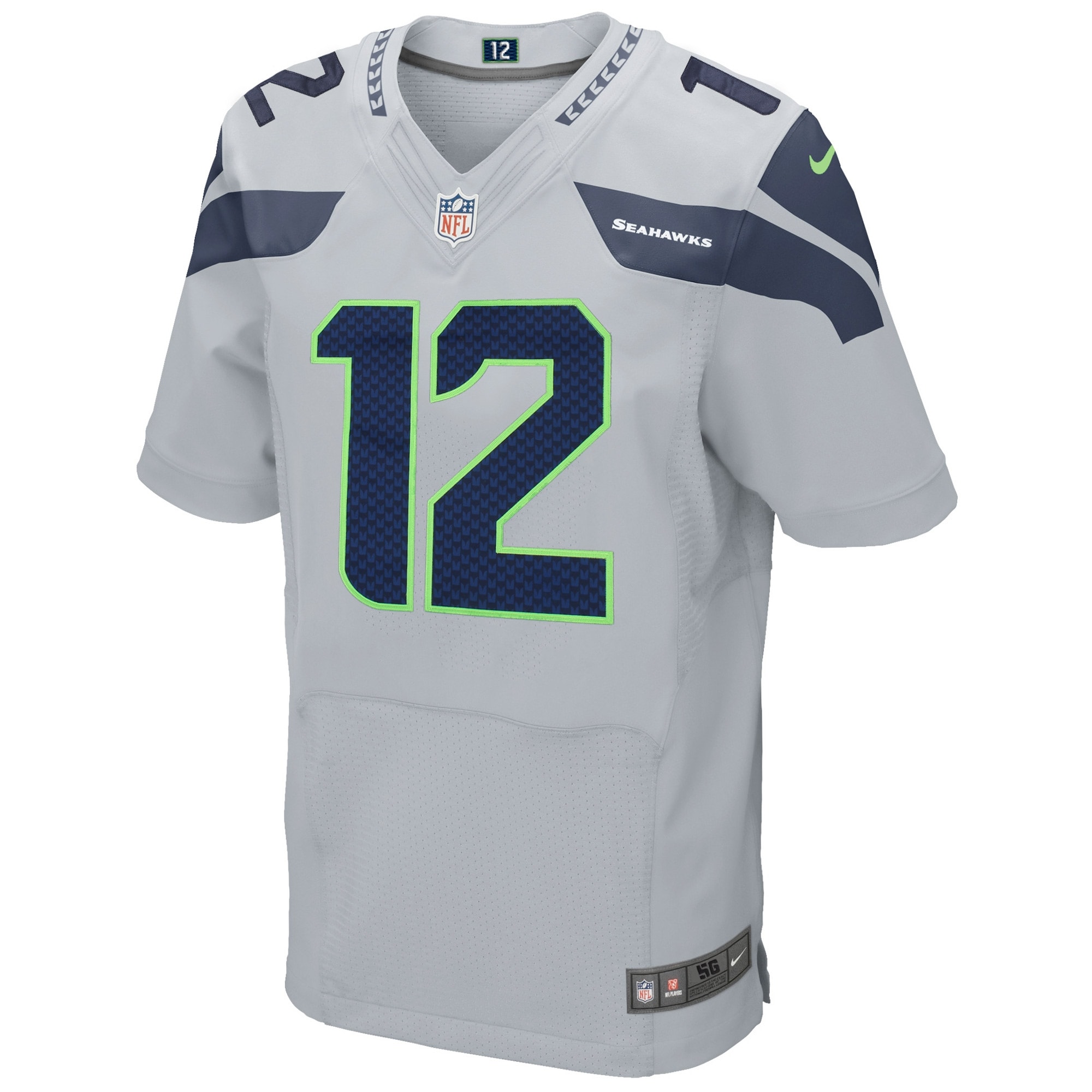 12s Seattle Seahawks Nike Elite Jersey - Gray - vstockx