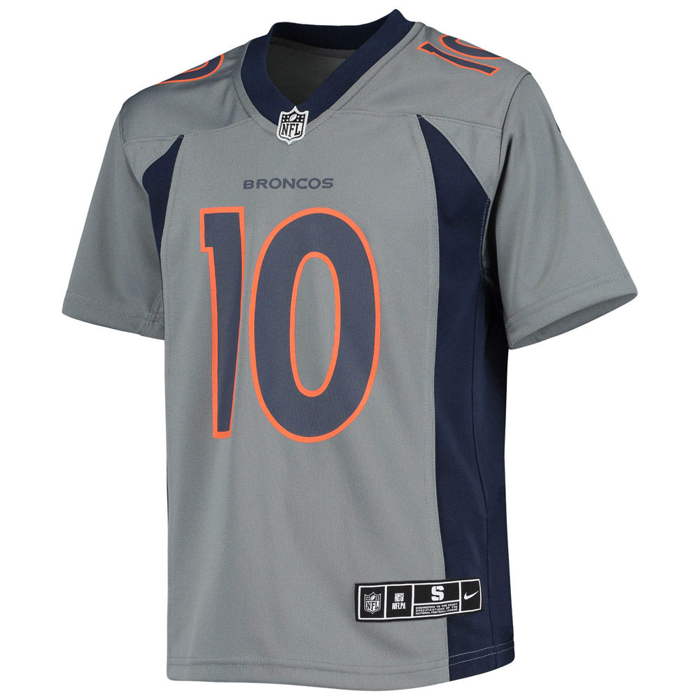 Youth Denver Broncos Jerry Jeudy Inverted Team Game Jersey Gray - vstockx