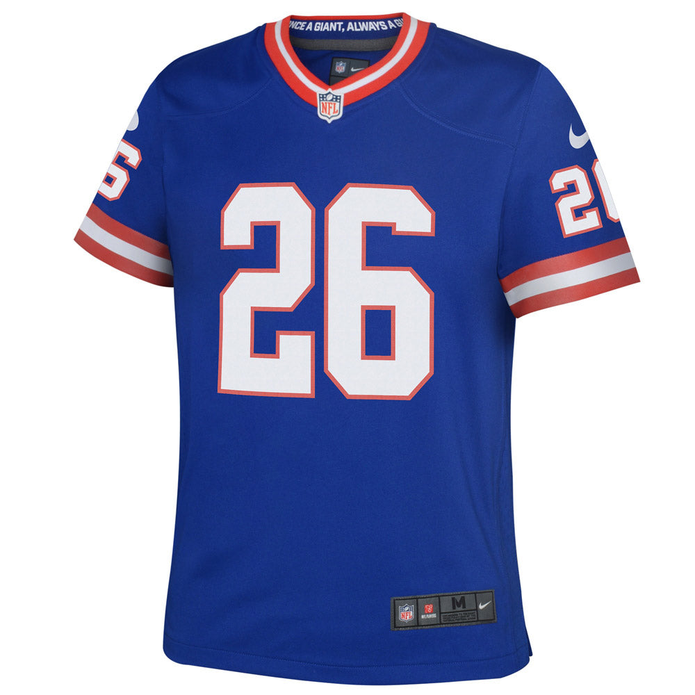 Youth New York Giants Saquon Barkley Classic Player Game Jersey Royal Blue - vstockx