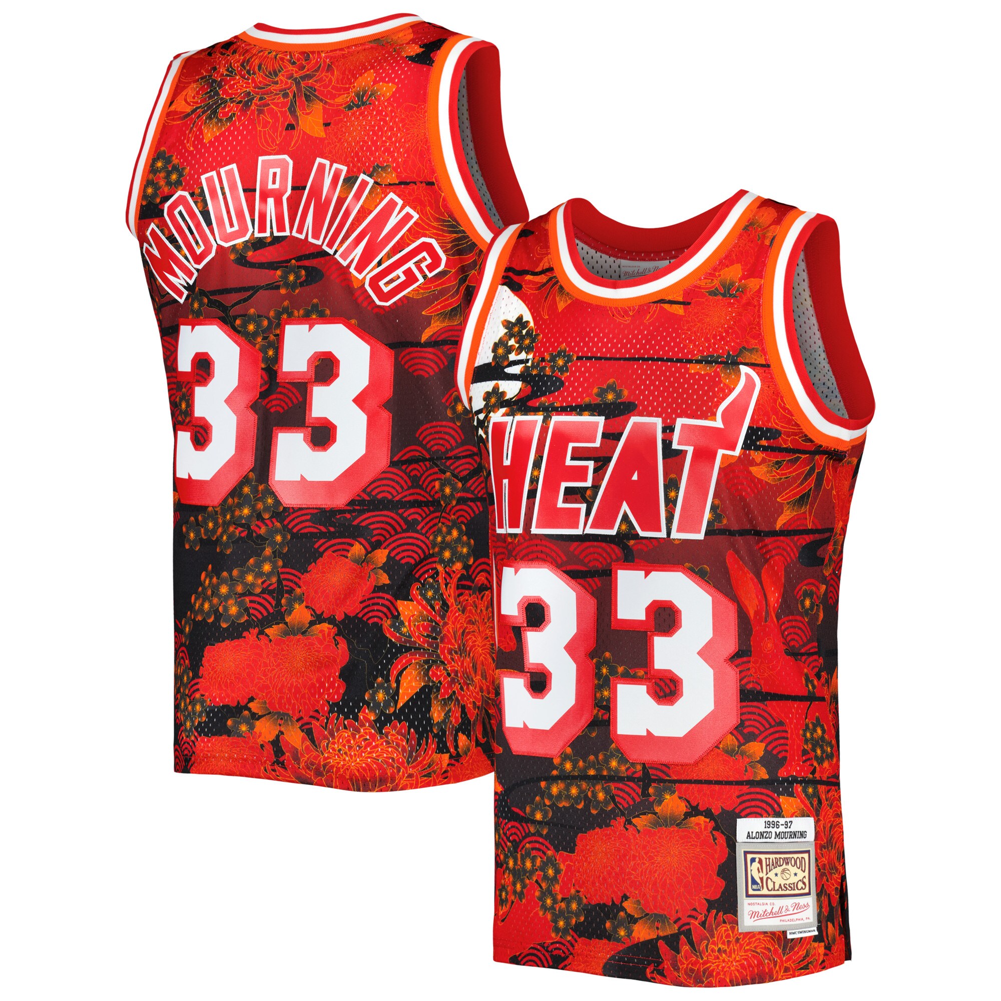 Alonzo Mourning Miami Heat Mitchell & Ness Hardwood Classics Lunar New Year Swingman Jersey - Red - vstockx