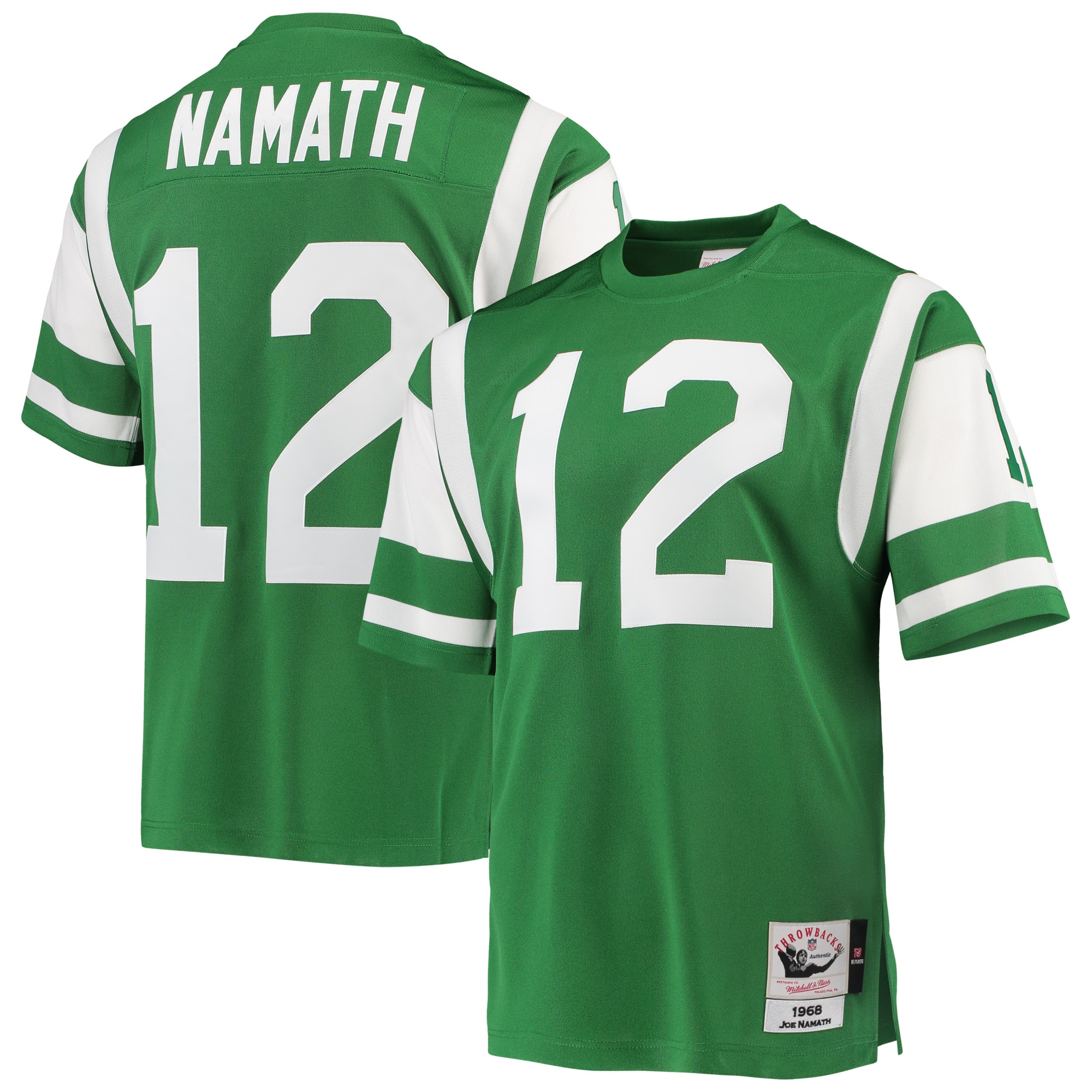 Joe Namath New York Jets Mitchell & Ness Authentic Retired Player Jersey - Green - vstockx