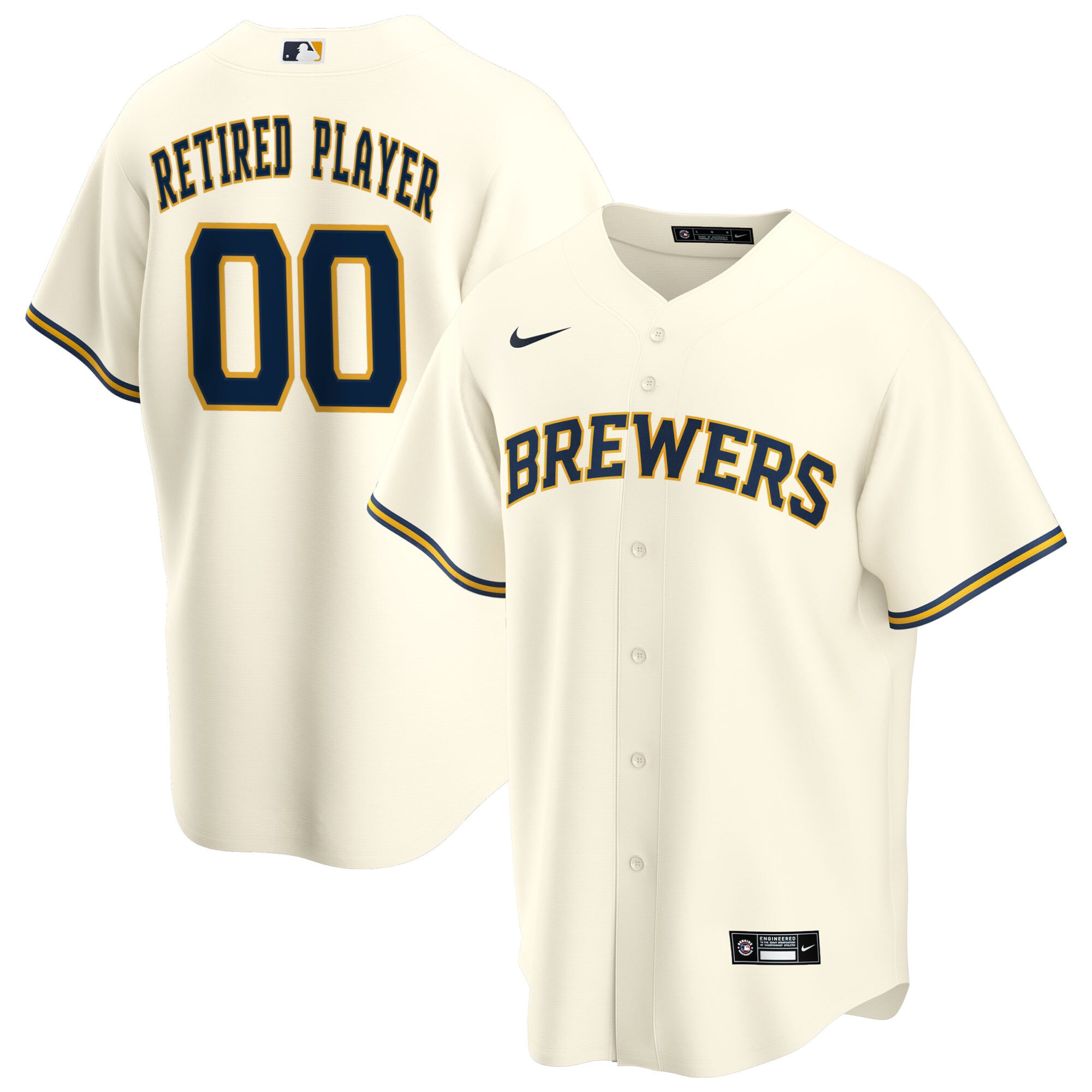 Milwaukee Brewers Nike Home Pick-A-Player Retired Roster Replica Jersey - Cream - vstockx
