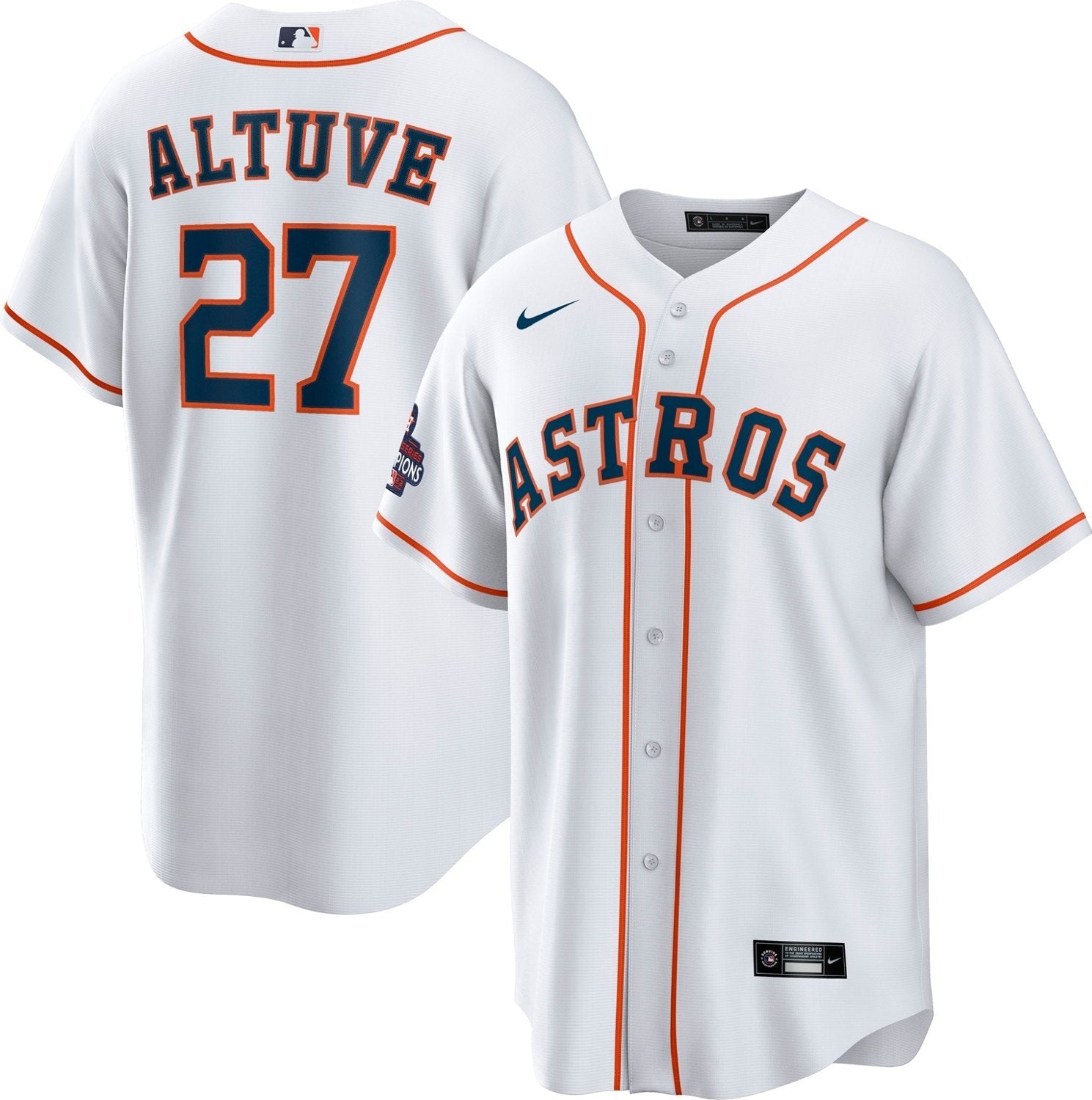 Nike Men's Houston Astros Jose Altuve 2022 World Series Champs Replica Jersey - vstockx