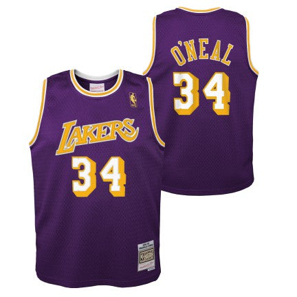 Youth Los Angeles Lakers Shaquille O`Neal Mitchell & Ness Purple 1996-97 Hardwood Classics Swingman Jersey - vstockx
