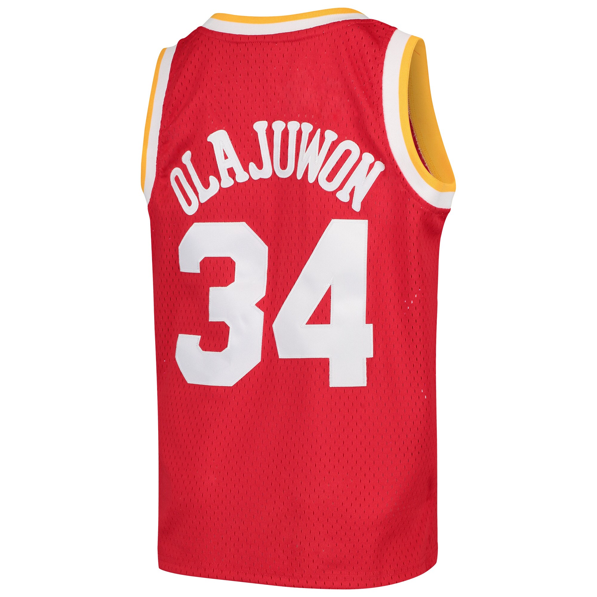 Hakeem Olajuwon Houston Rockets Mitchell & Ness Youth Swingman Throwback Jersey - Red - vstockx