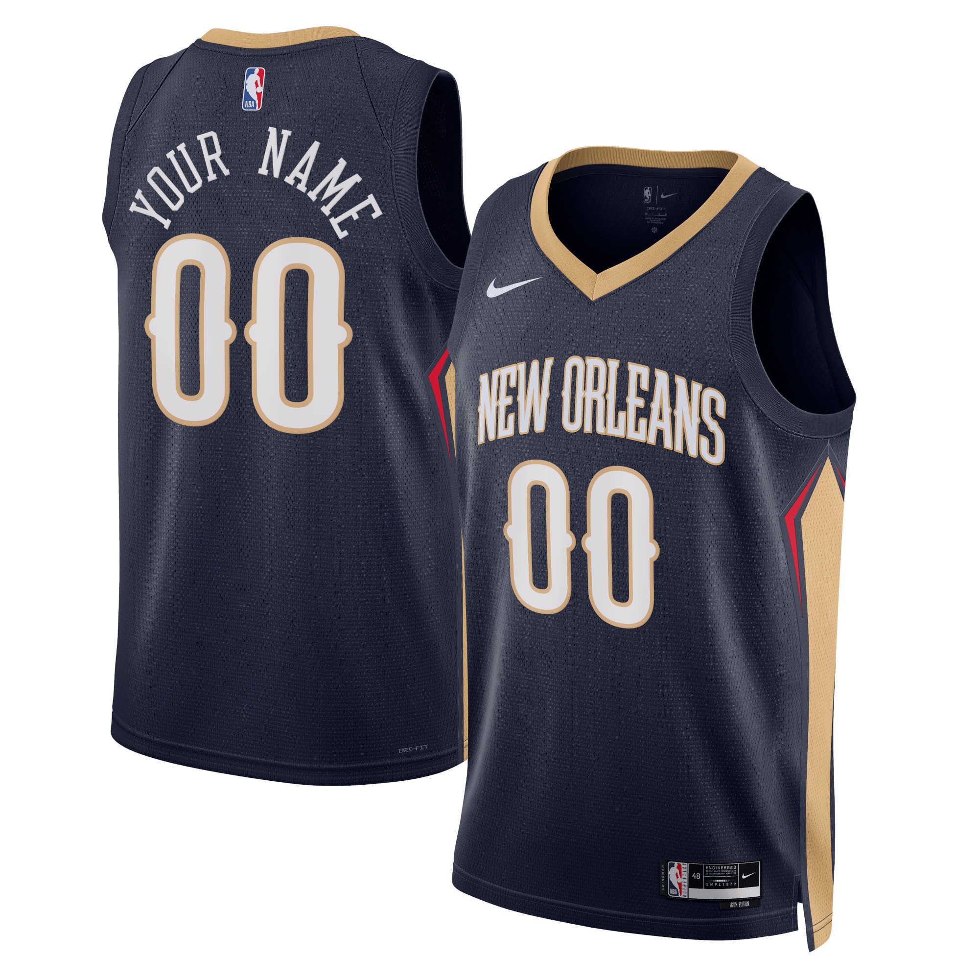 New Orleans Pelicans Nike Unisex 2022/23 Swingman Custom Jersey Navy - Icon Edition - vstockx
